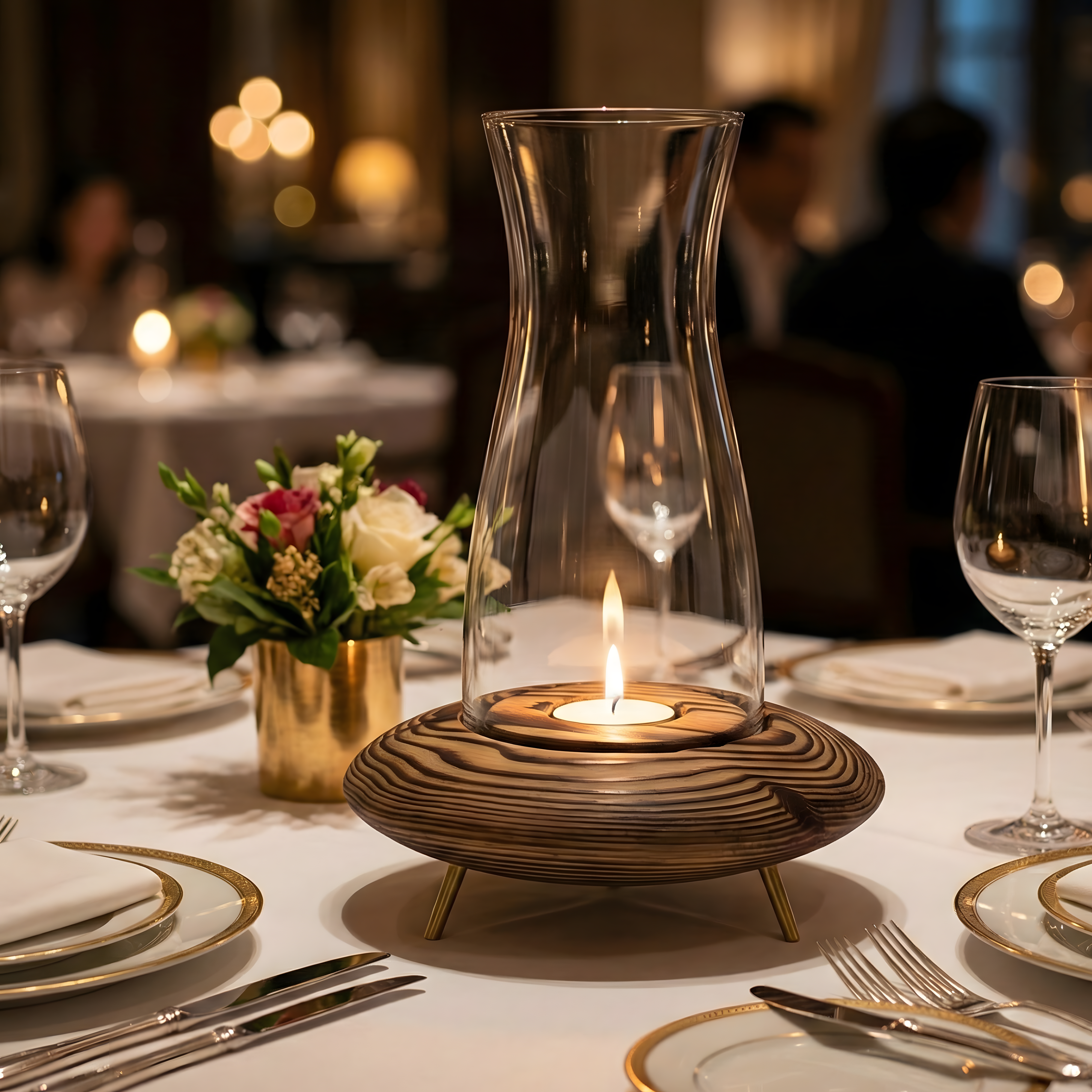 Fanuslu Doğal Renk Tealight Mumluk