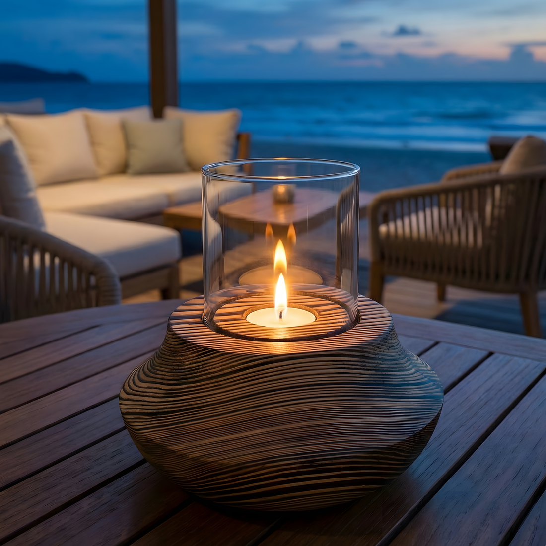 Doğal Renk Tealıght Dış Mekan Mumluk