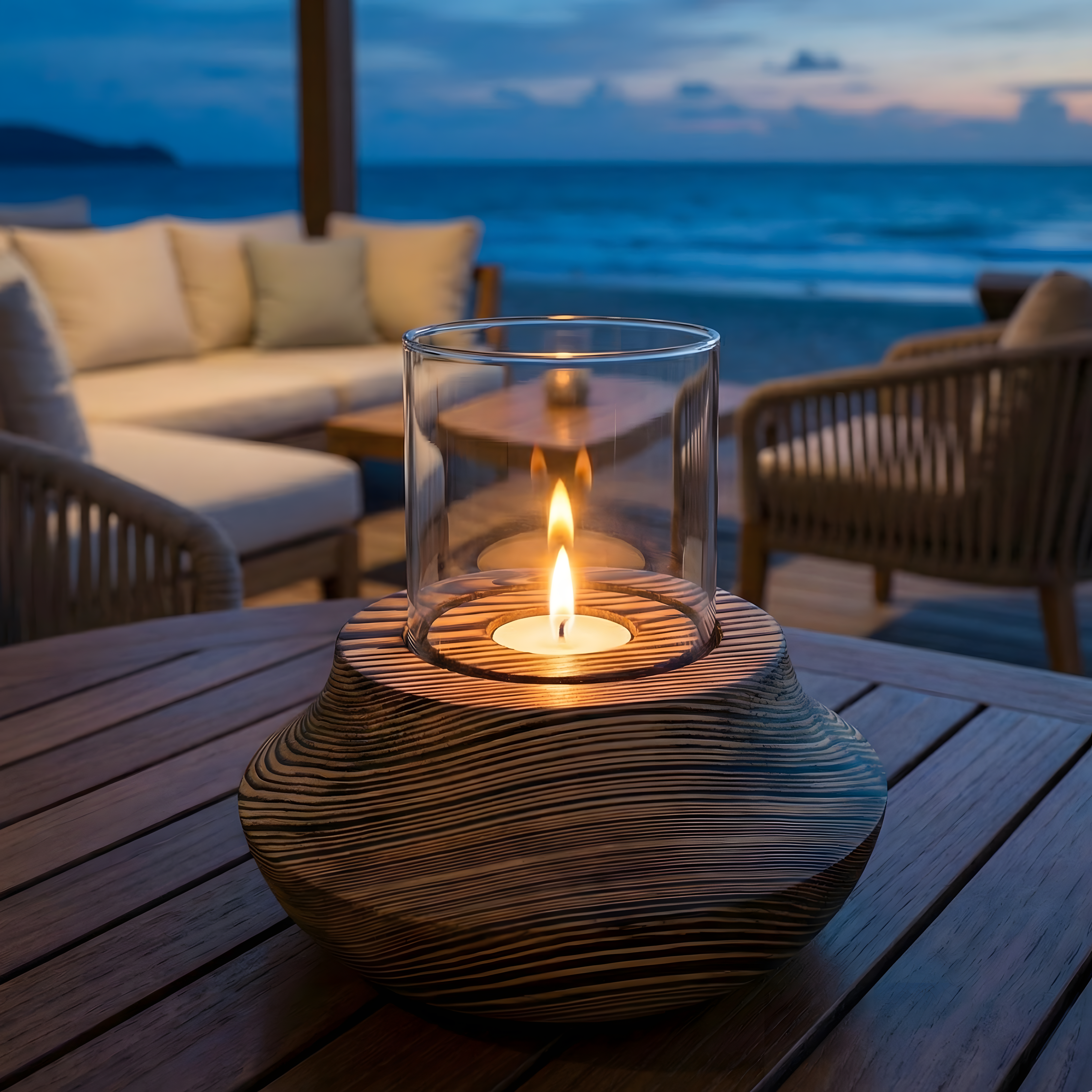 Doğal Renk Tealıght Dış Mekan Mumluk