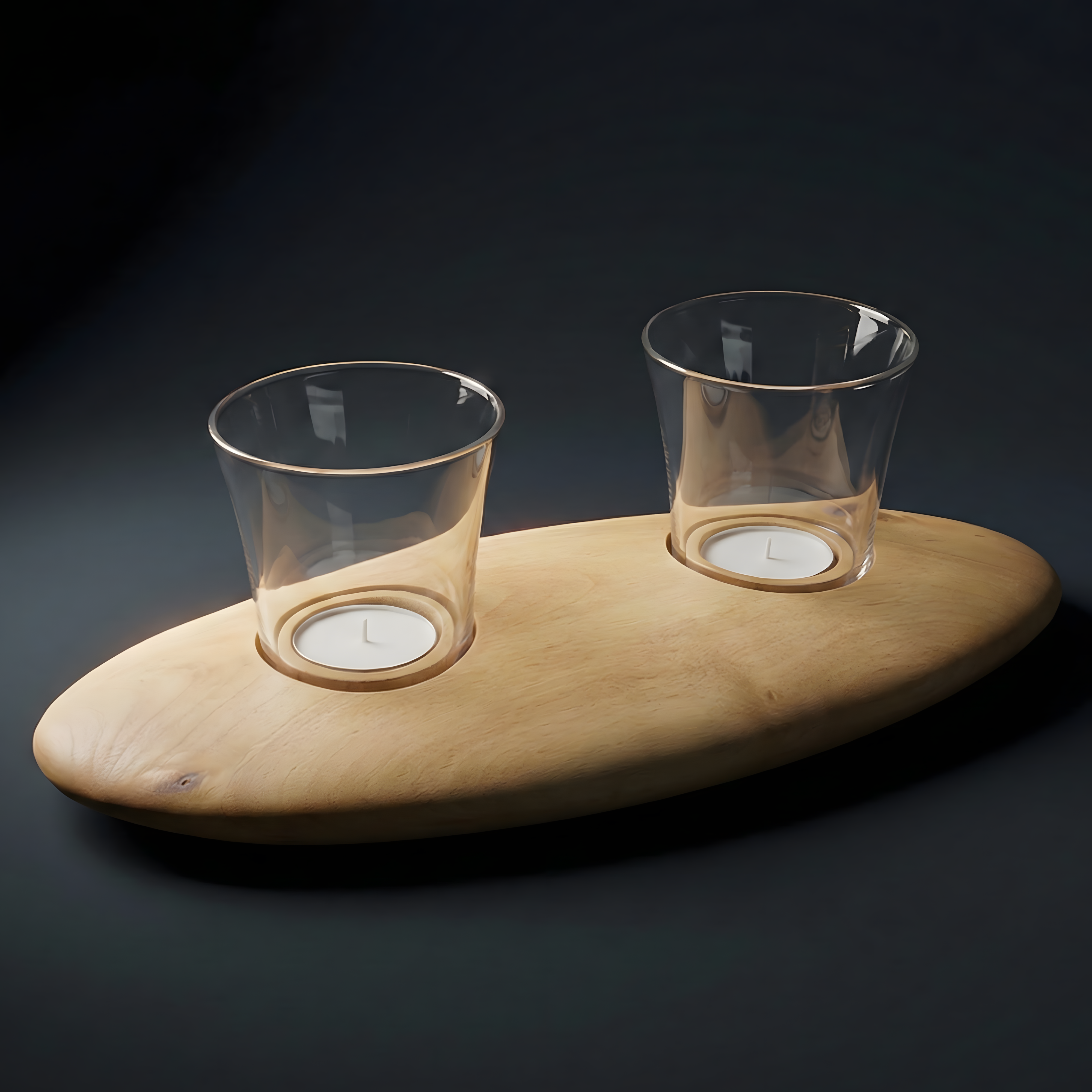 Ceviz Ağacı Tealight Dış Mekan Mumluk