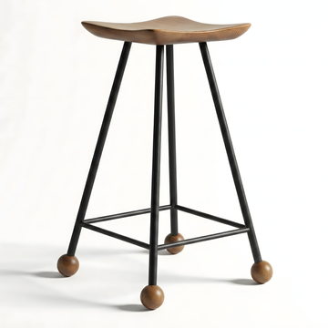 Bar Taburesi Ahşap Siyah Metal Ayaklı – 65cm