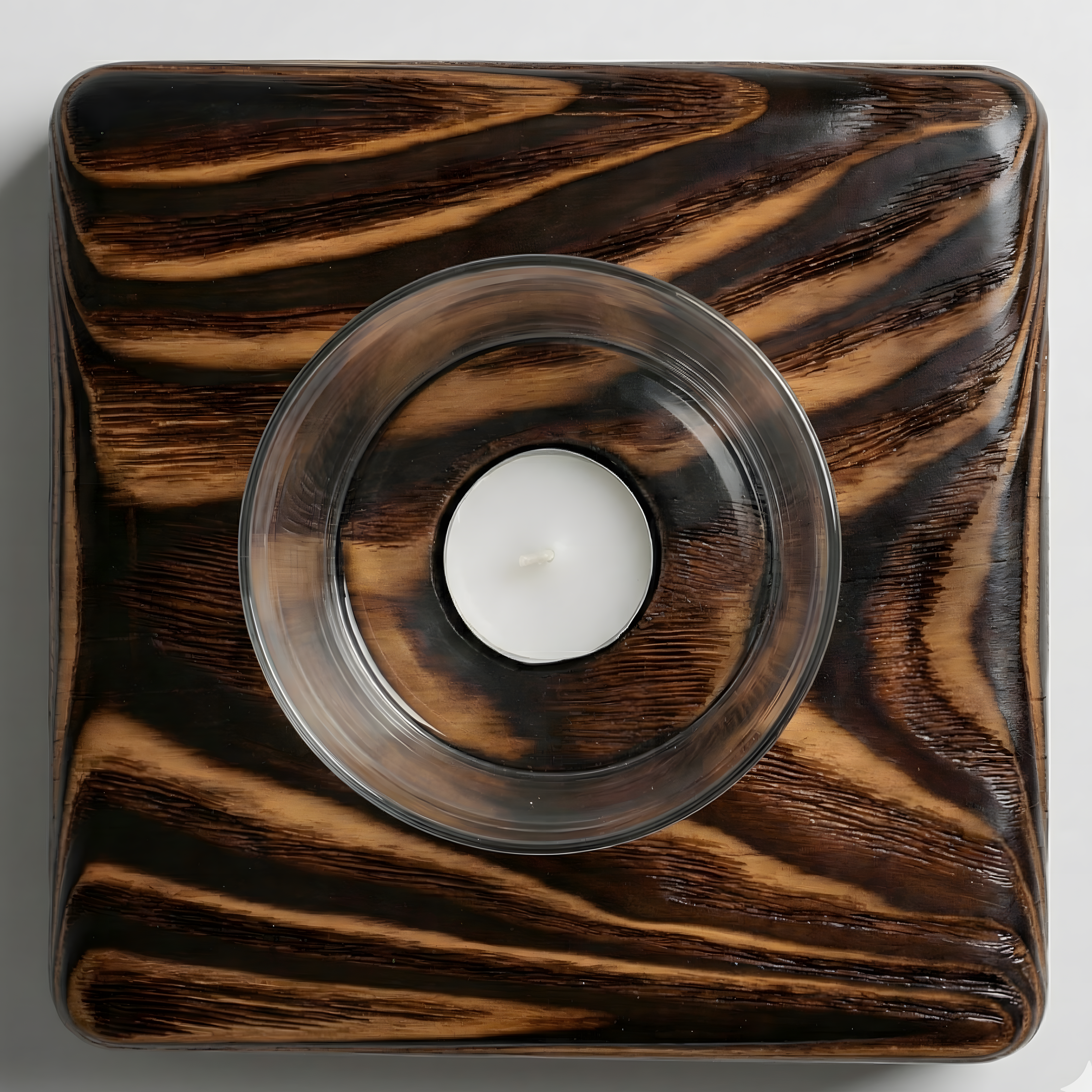 Ceviz Rengi Tealight Mumluk