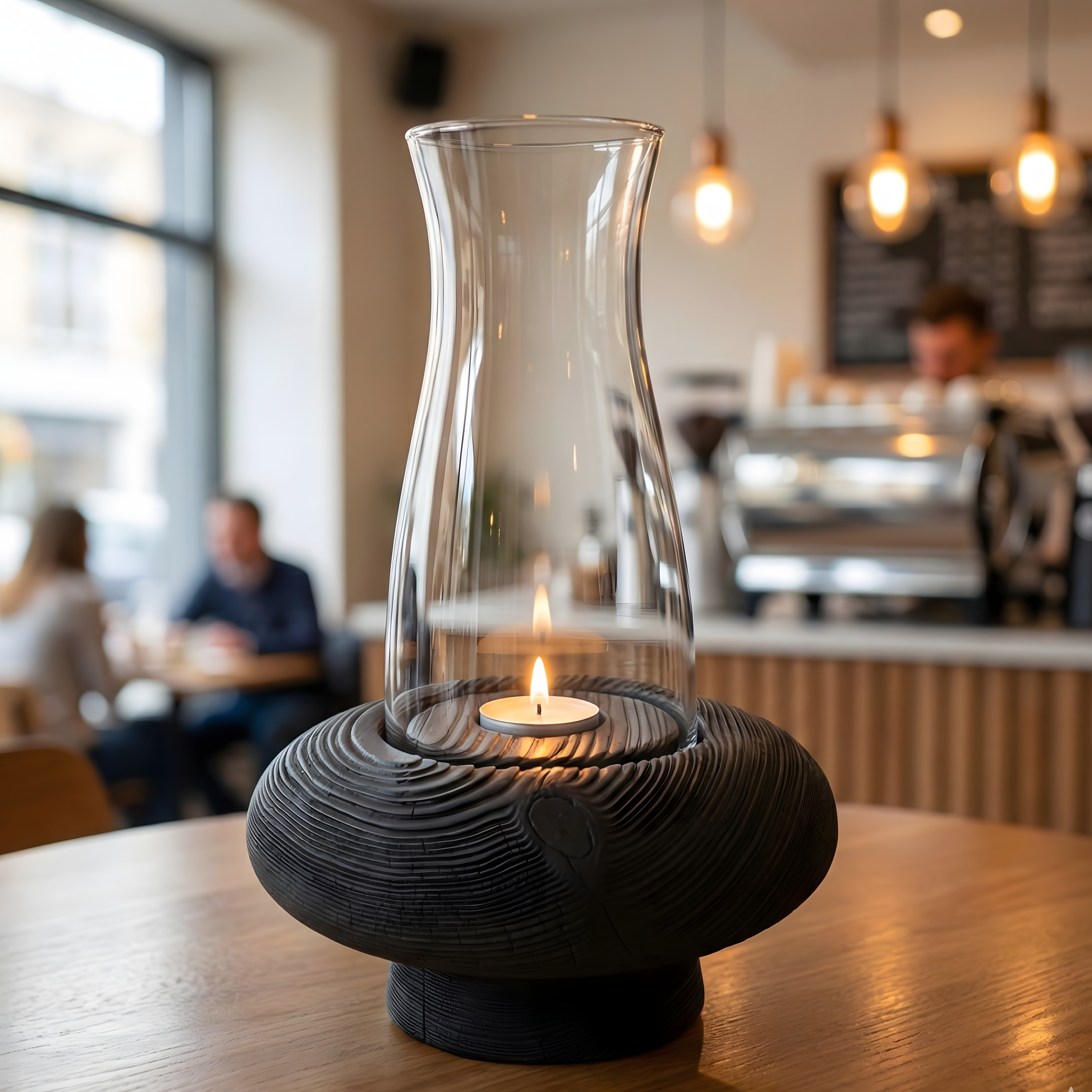 Siyah Tealight Dış Mekan Mumluk