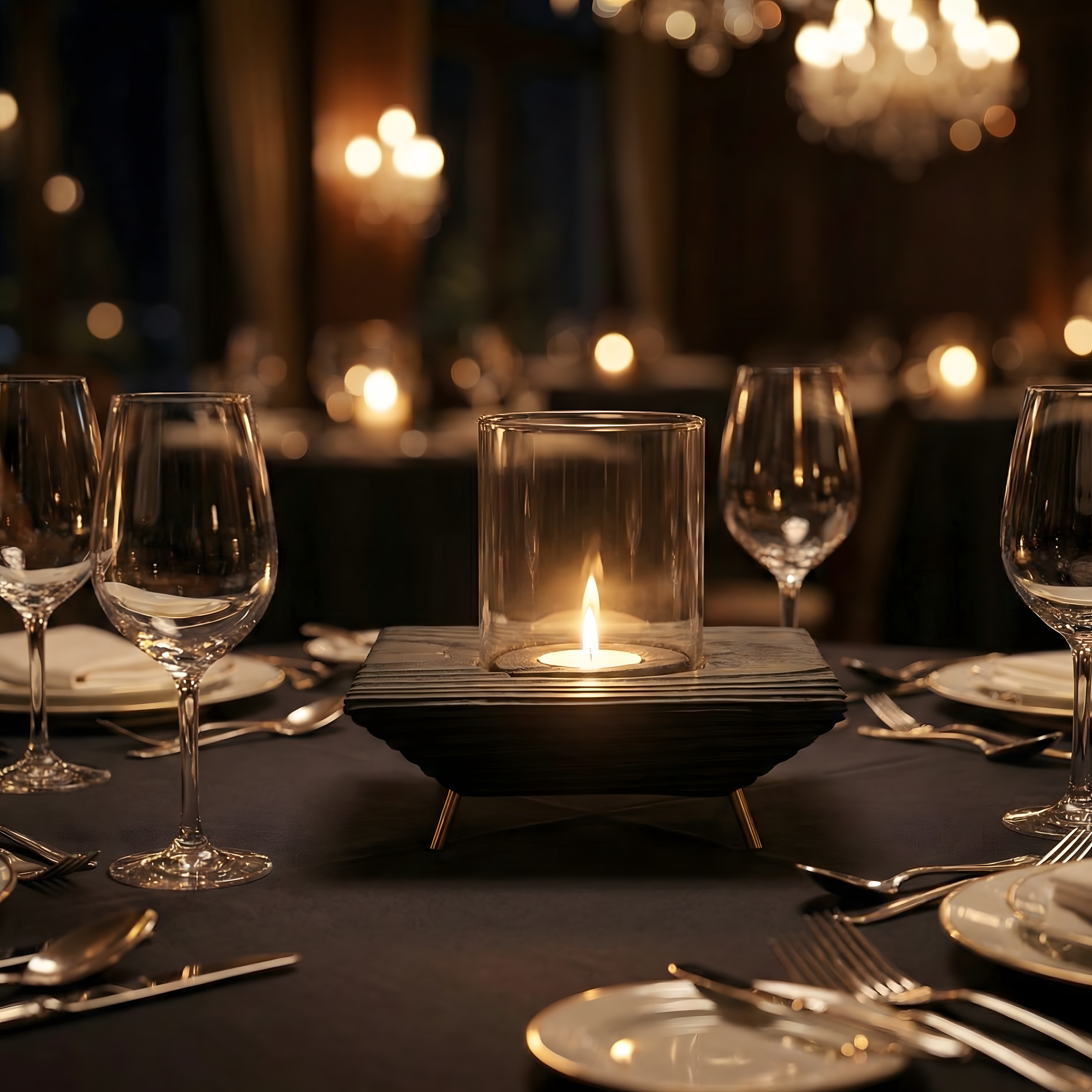Siyah Tealight Mumluk
