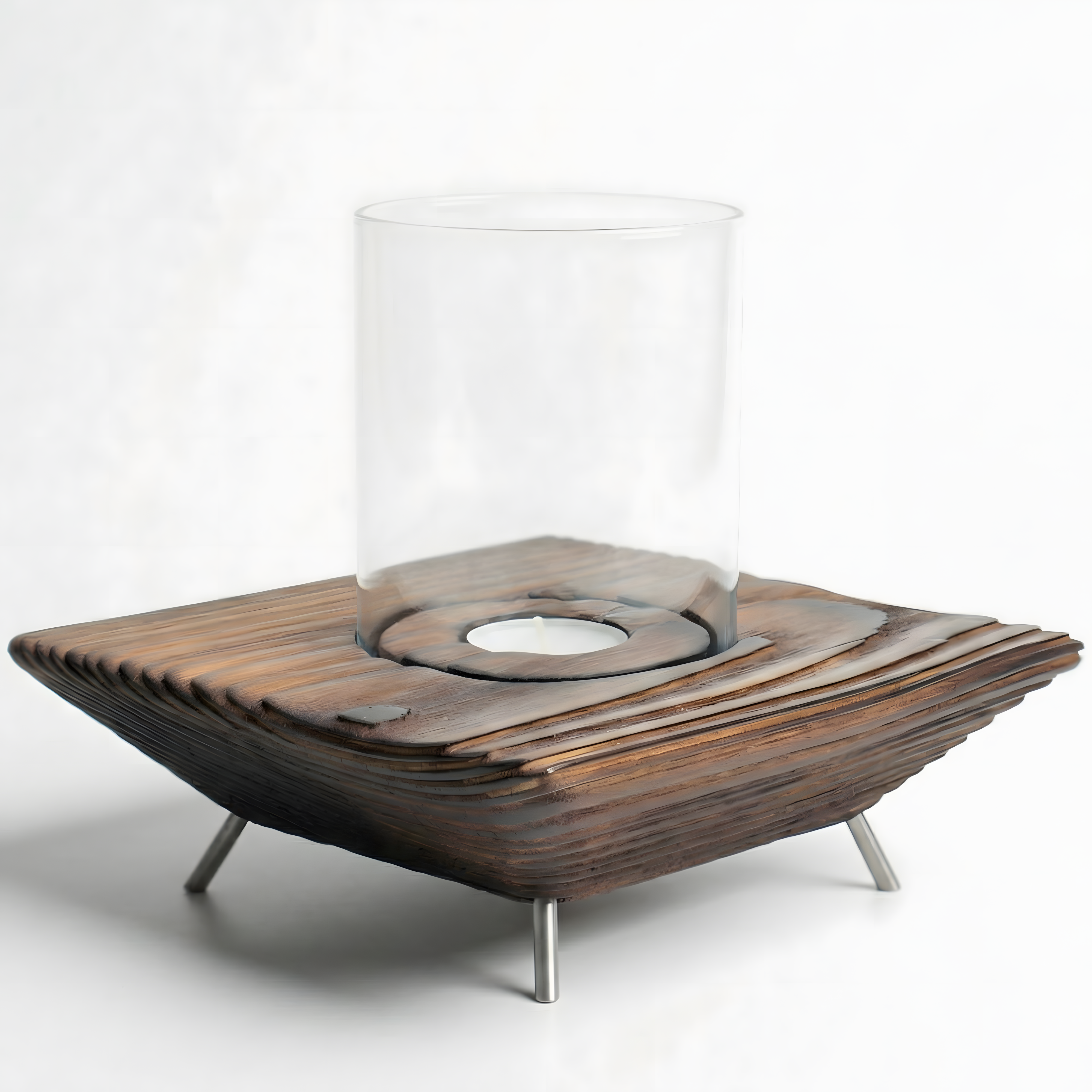 Ceviz Rengi Tealight Mumluk