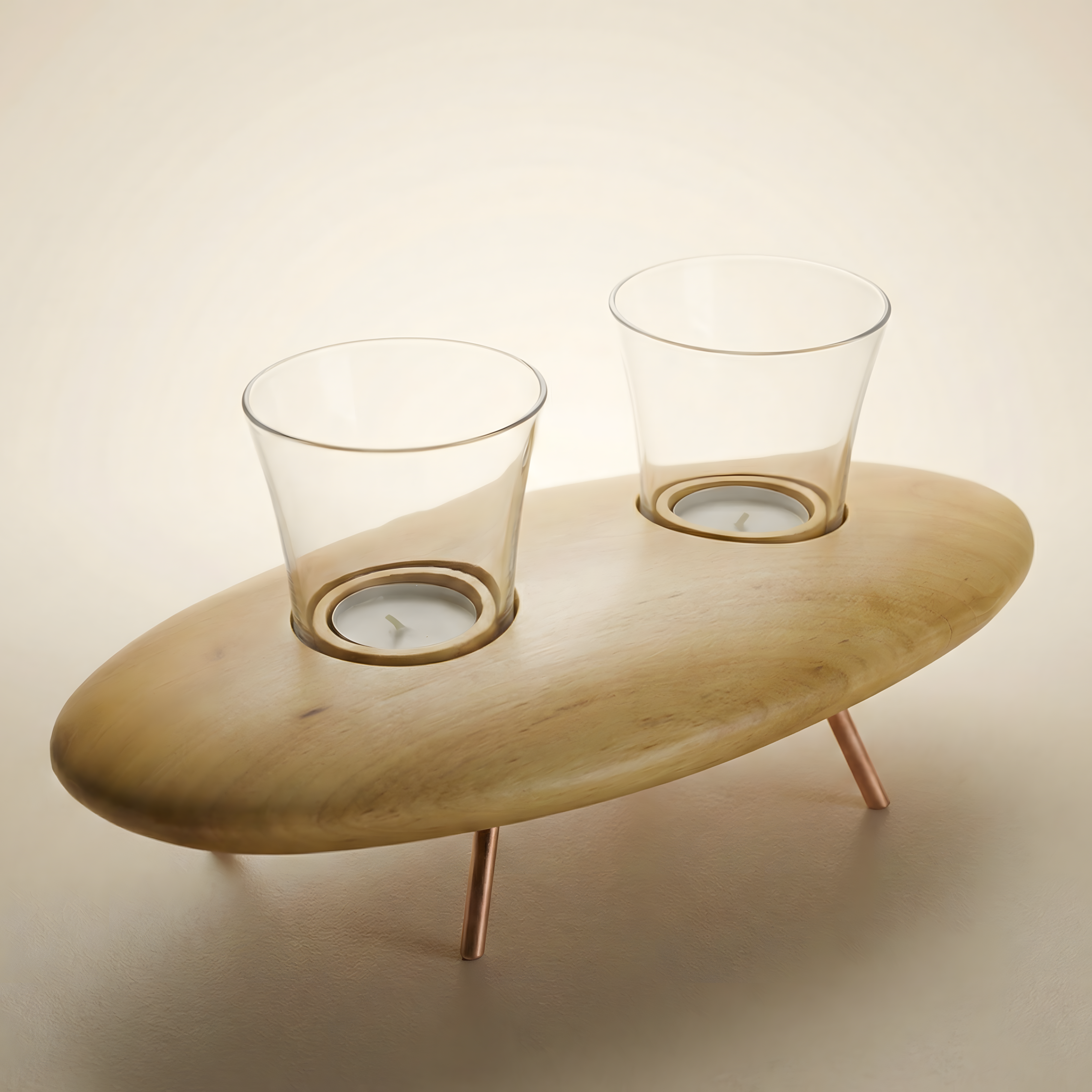 Ceviz Ağacı Badem Tealight Dış Mekan Mumluk
