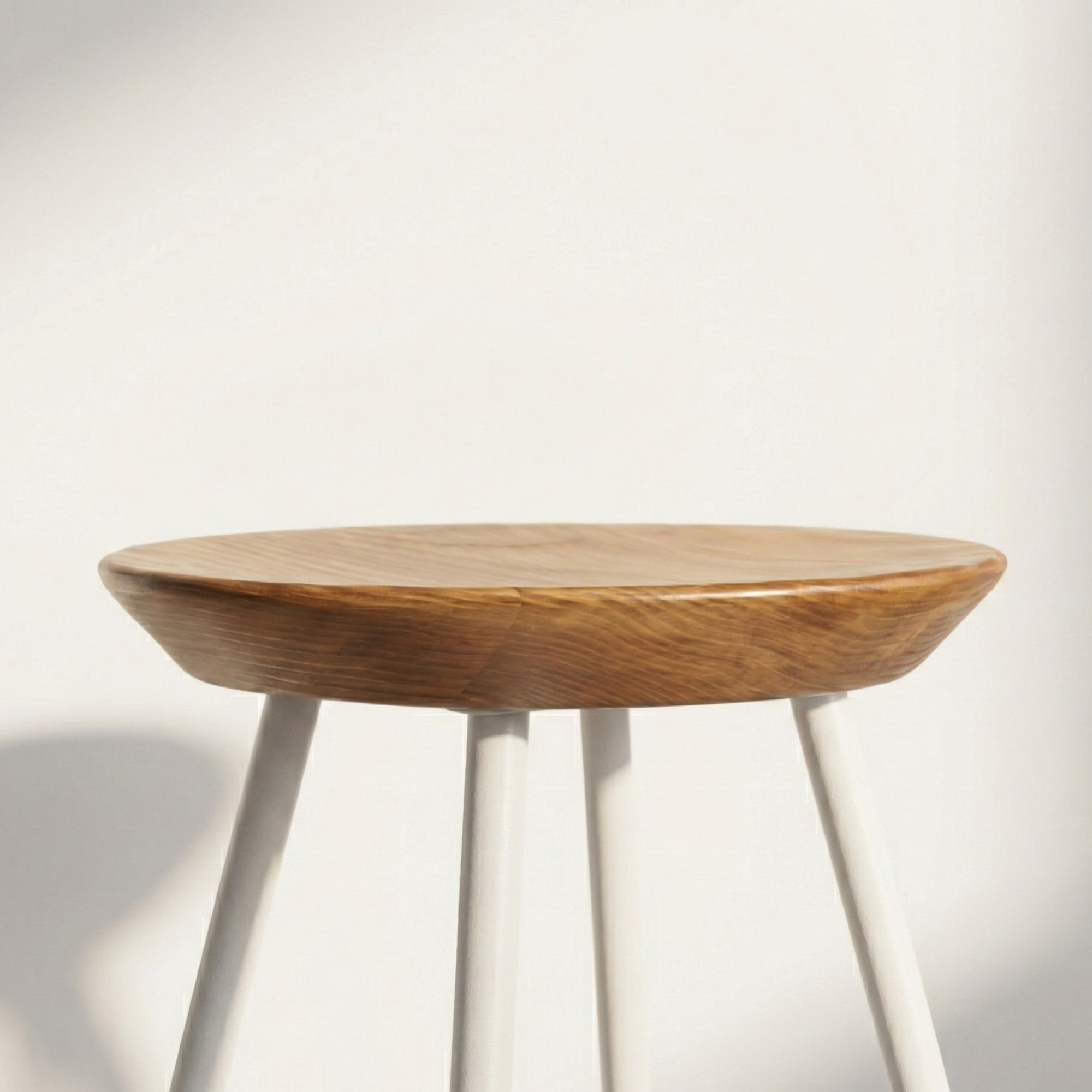 Bar Taburesi Ahşap Beyaz Metal Ayaklı – 65cm