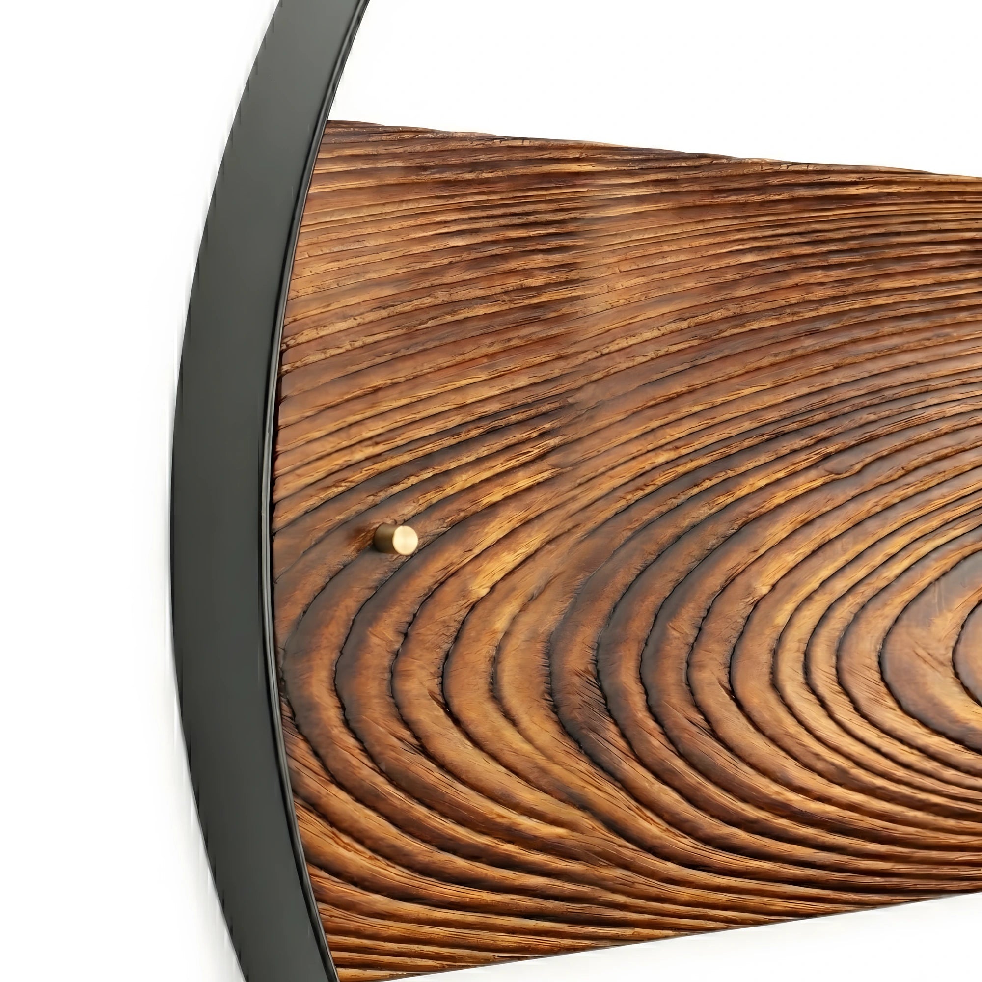Ahşap ve Metal Tasarımlı El Yapımı Duvar Saati - Ceviz Rengi (48 cm)