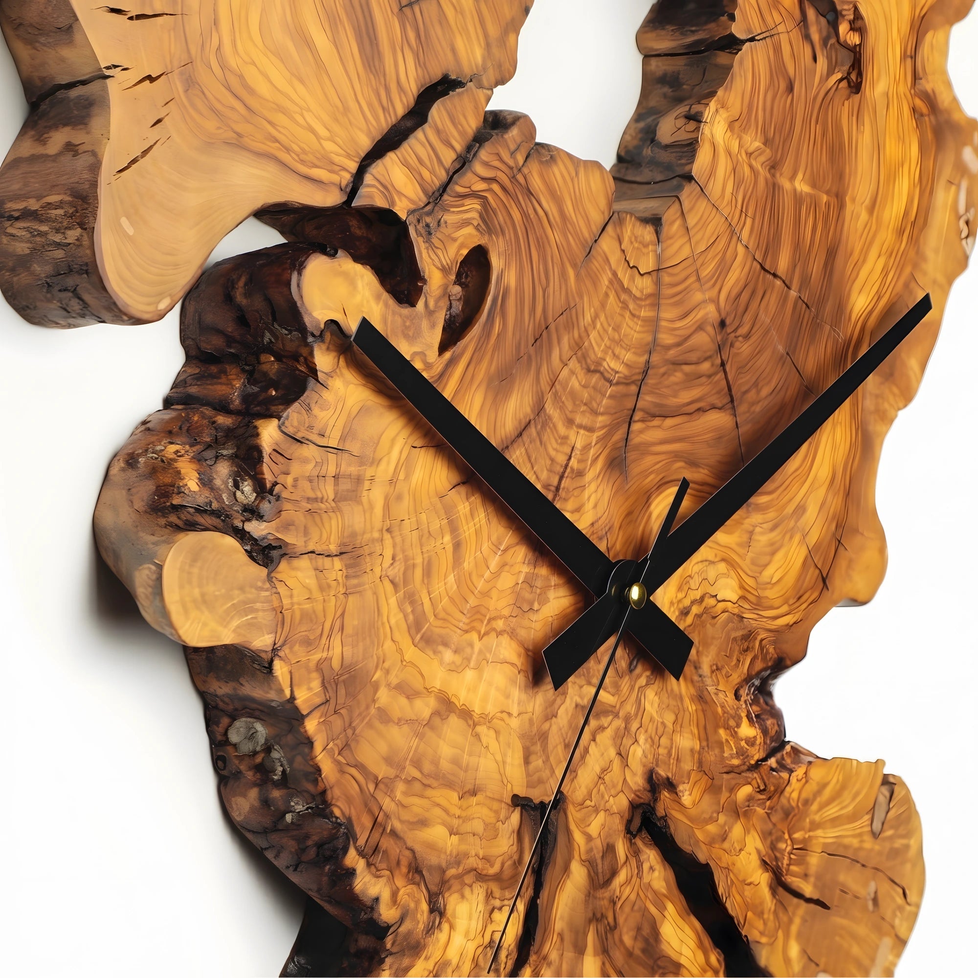 Zeytin Ağacı Doğal Kesit Duvar Saati – 44x64 cm
