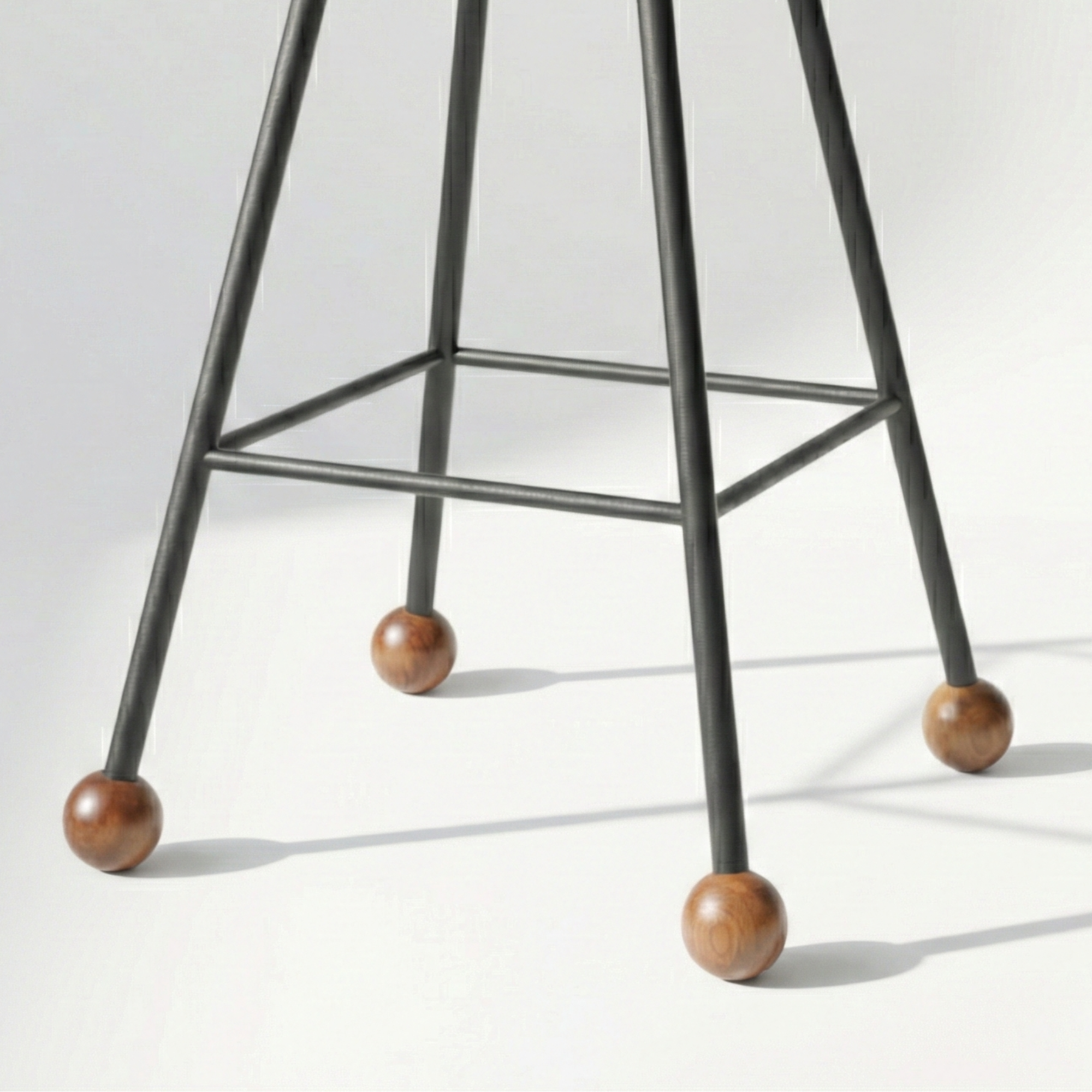Bar Taburesi Deri Döşemeli Siyah Metal Ayaklı – 75cm