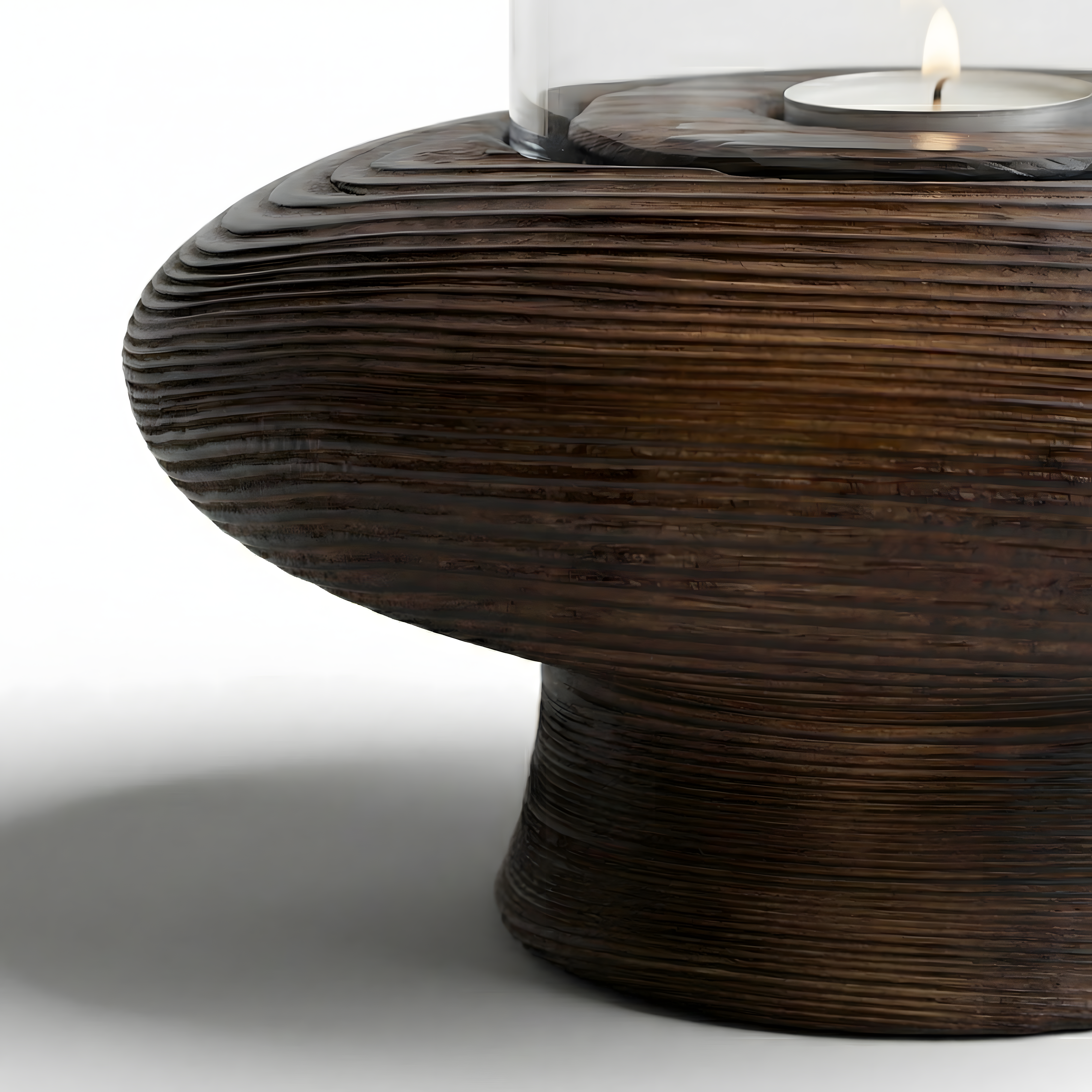 Ceviz Rengi Tealight Dış Mekan Mumluk