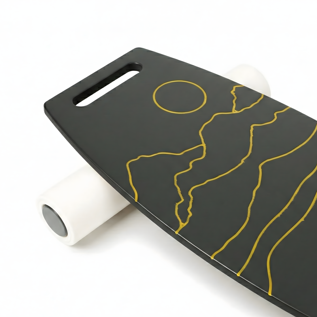 Denge Tahtası Siyah Balance Roller Board Çift Fonksiyonlu Sörf Eğitim Tahtası Kaykay Eğitim Tahtası 73 x 31 CM – RB21