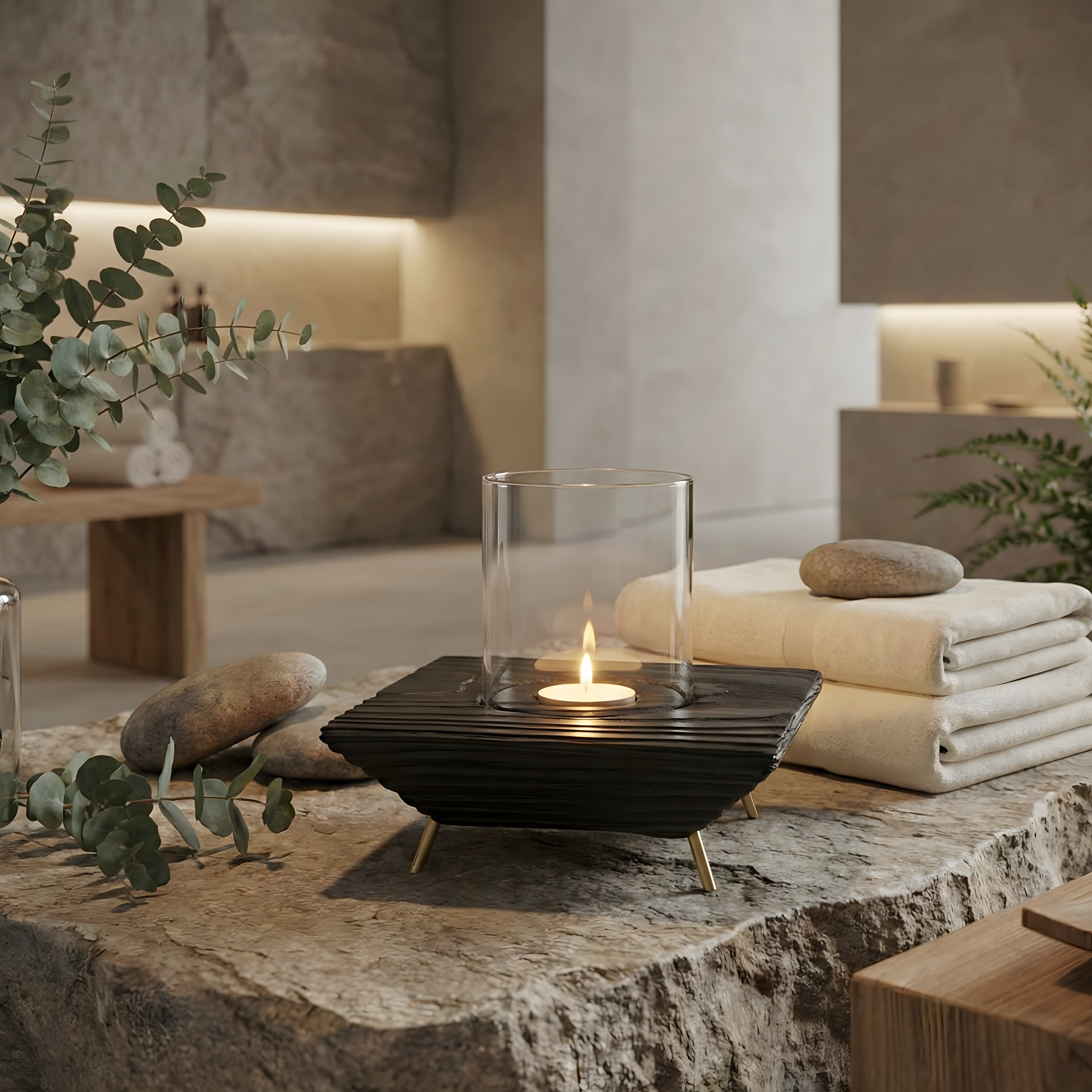 Siyah Tealight Mumluk
