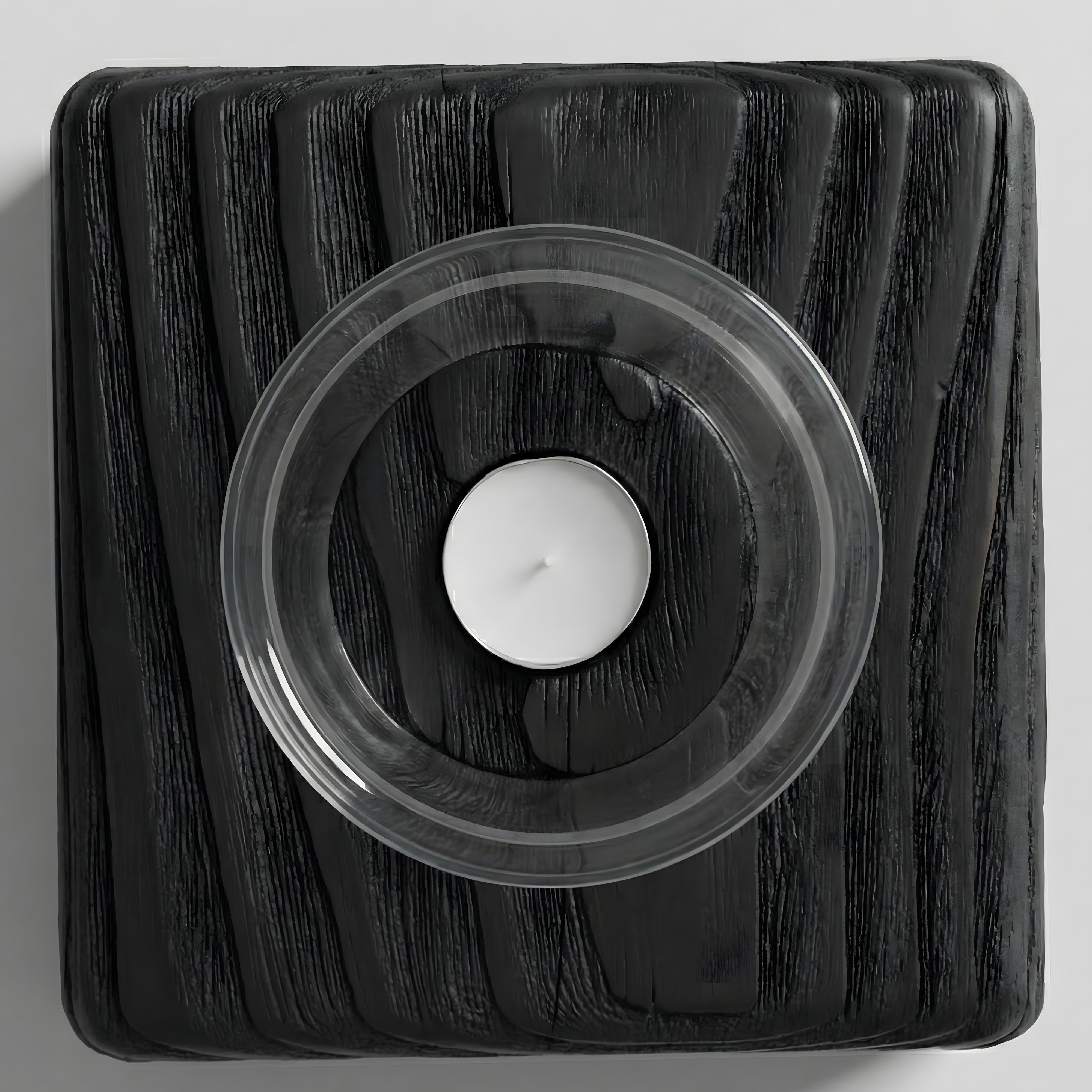 Fanuslu Siyah Tealight Mumluk
