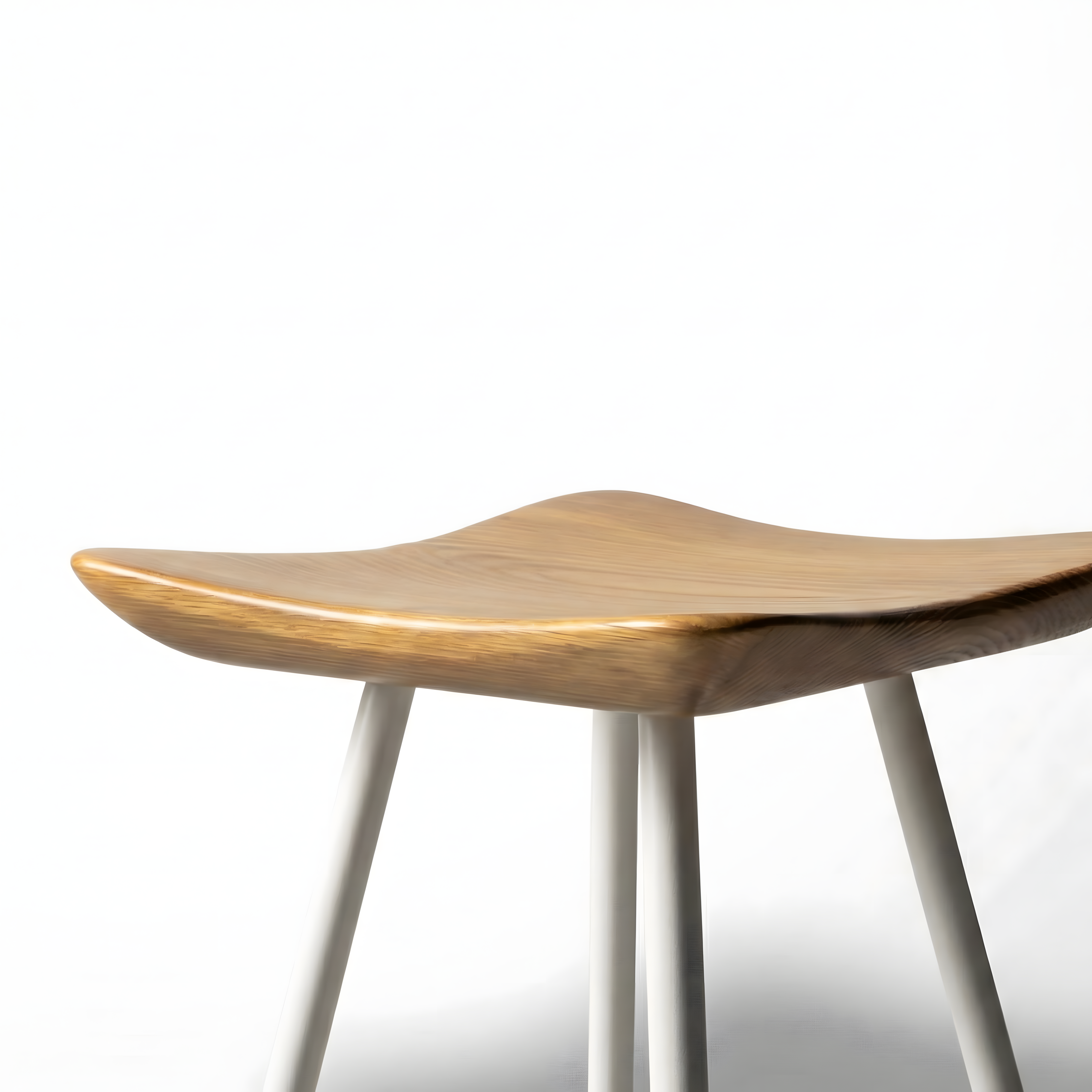 Bar Taburesi Ahşap Beyaz Metal Ayaklı – 75cm