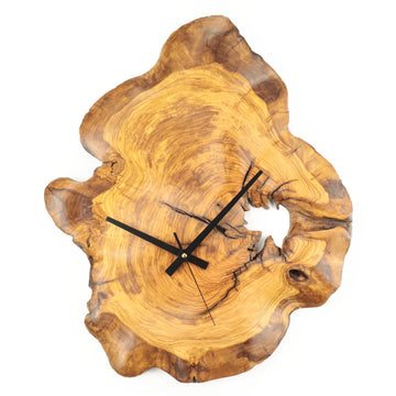 Duvar Saati Zeytin Ağacı Doğal Kesit 3D