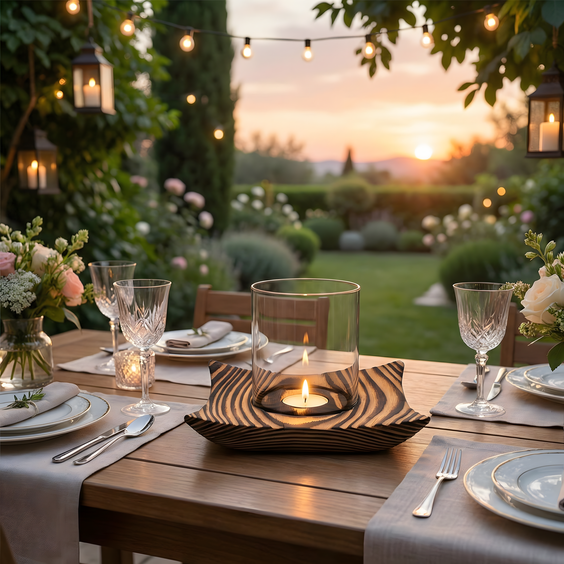 Doğal Renk Tealight Dış Mekan Mumluk