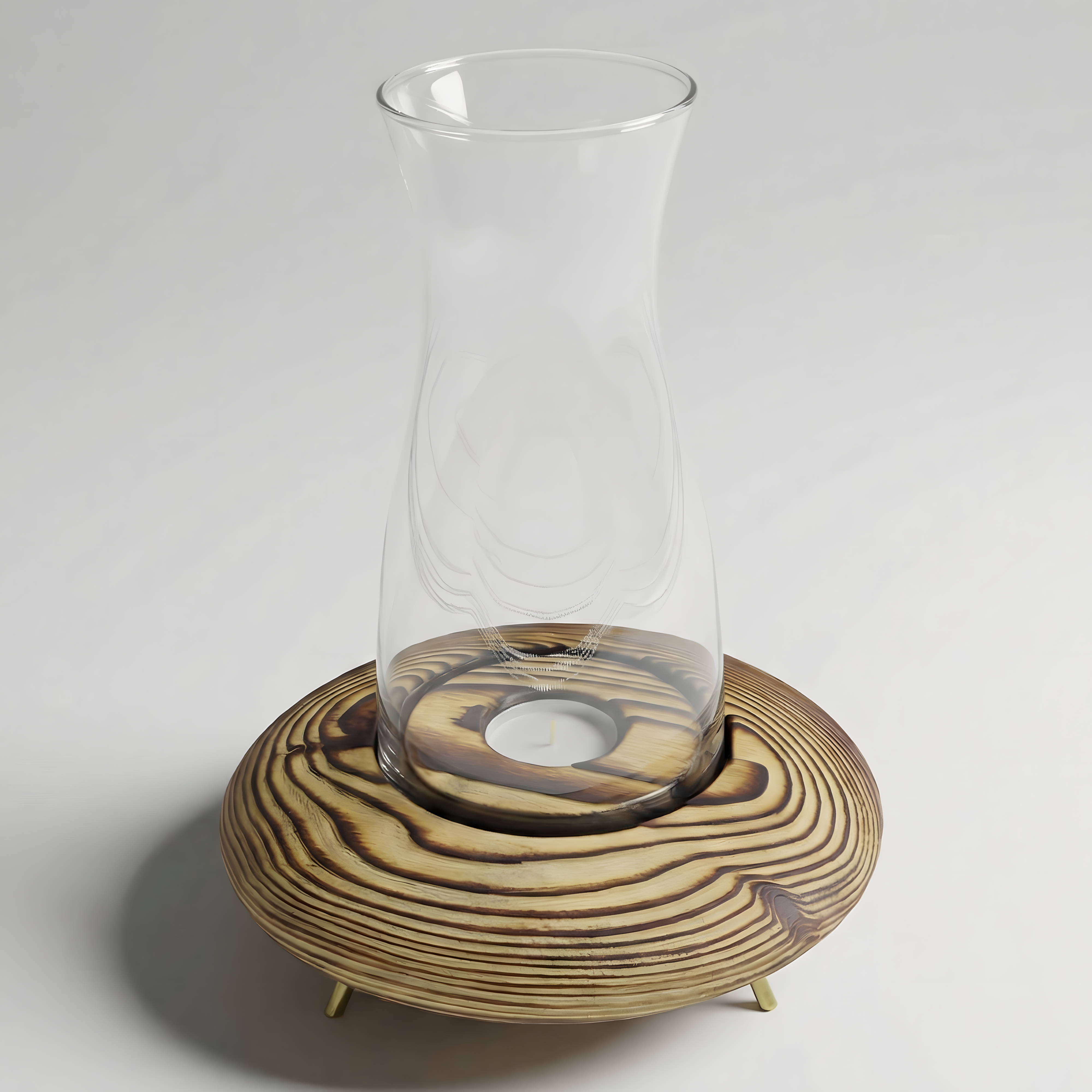 Fanuslu Doğal Renk Tealight Mumluk