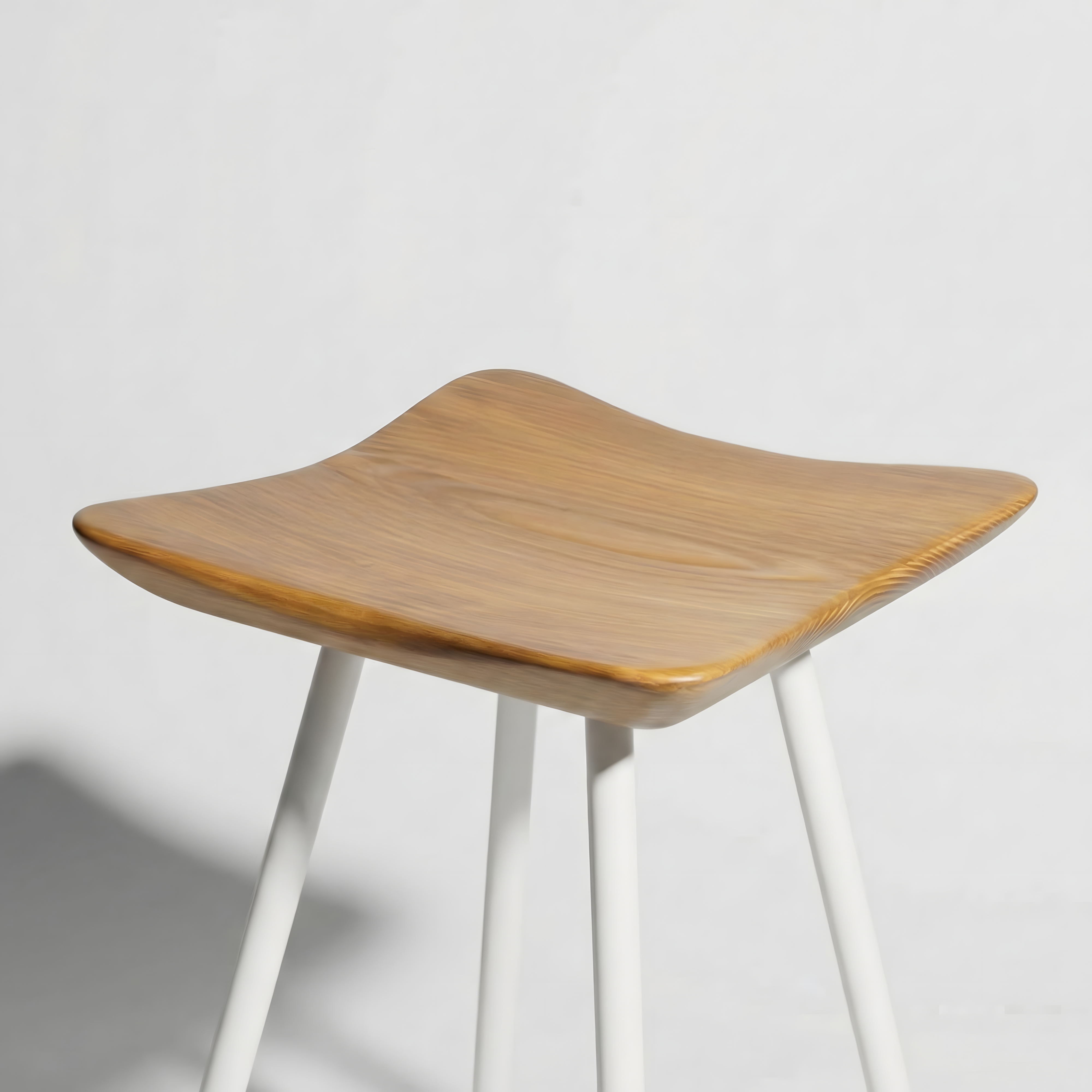 Bar Taburesi Ahşap Beyaz Metal Ayaklı – 75cm