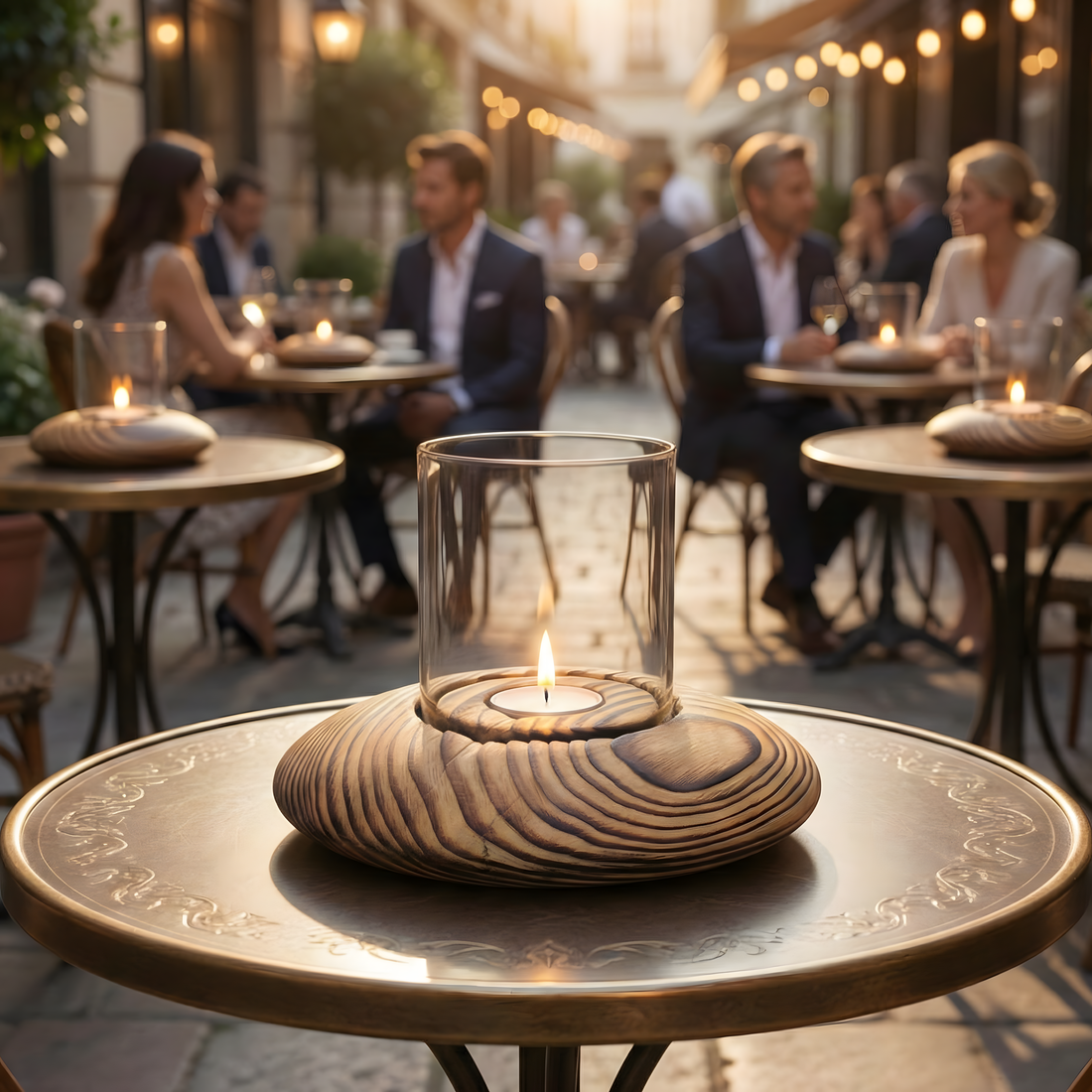 Fanuslu Doğal Renk Tealight Mumluk