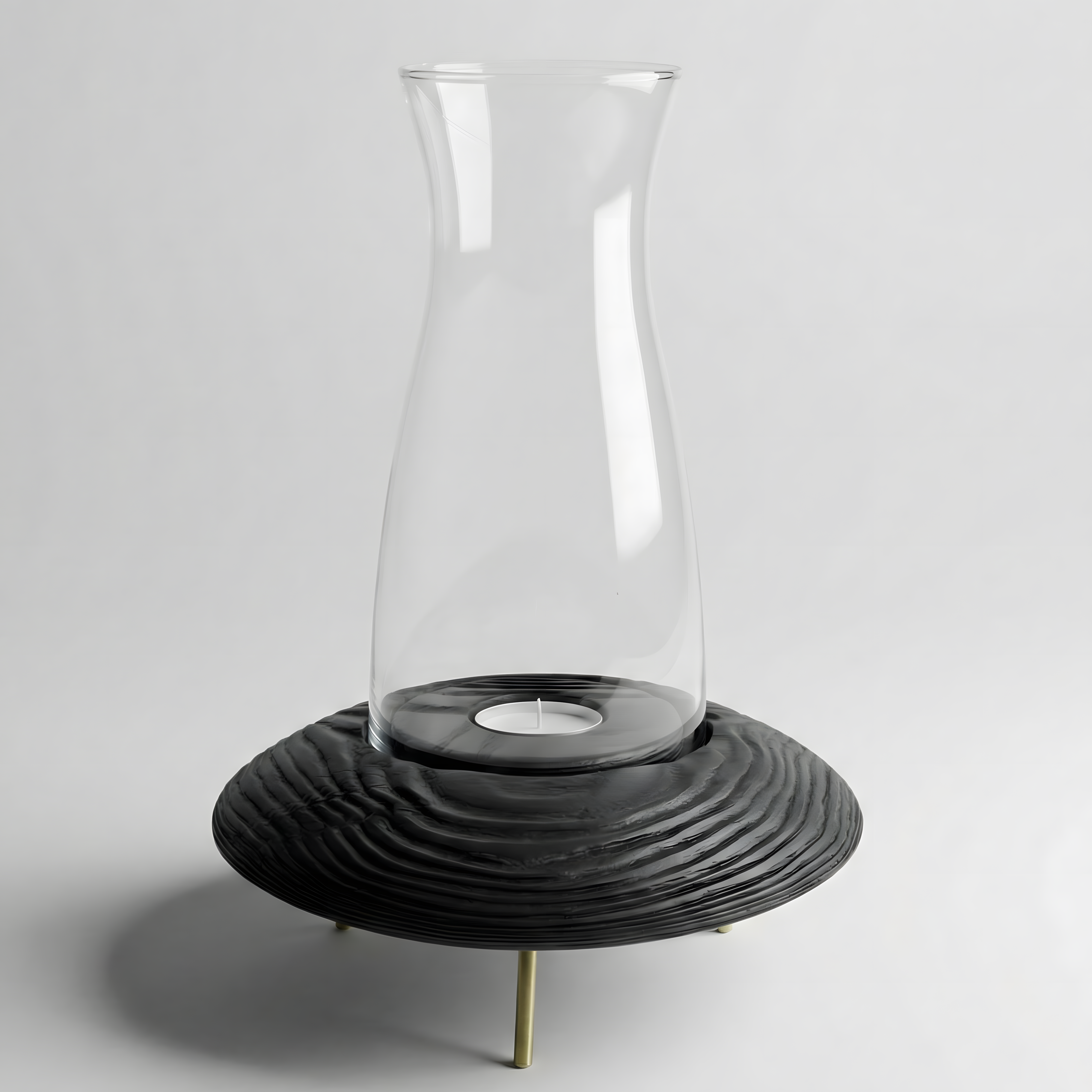 Fanuslu Tealight Siyah Mumluk