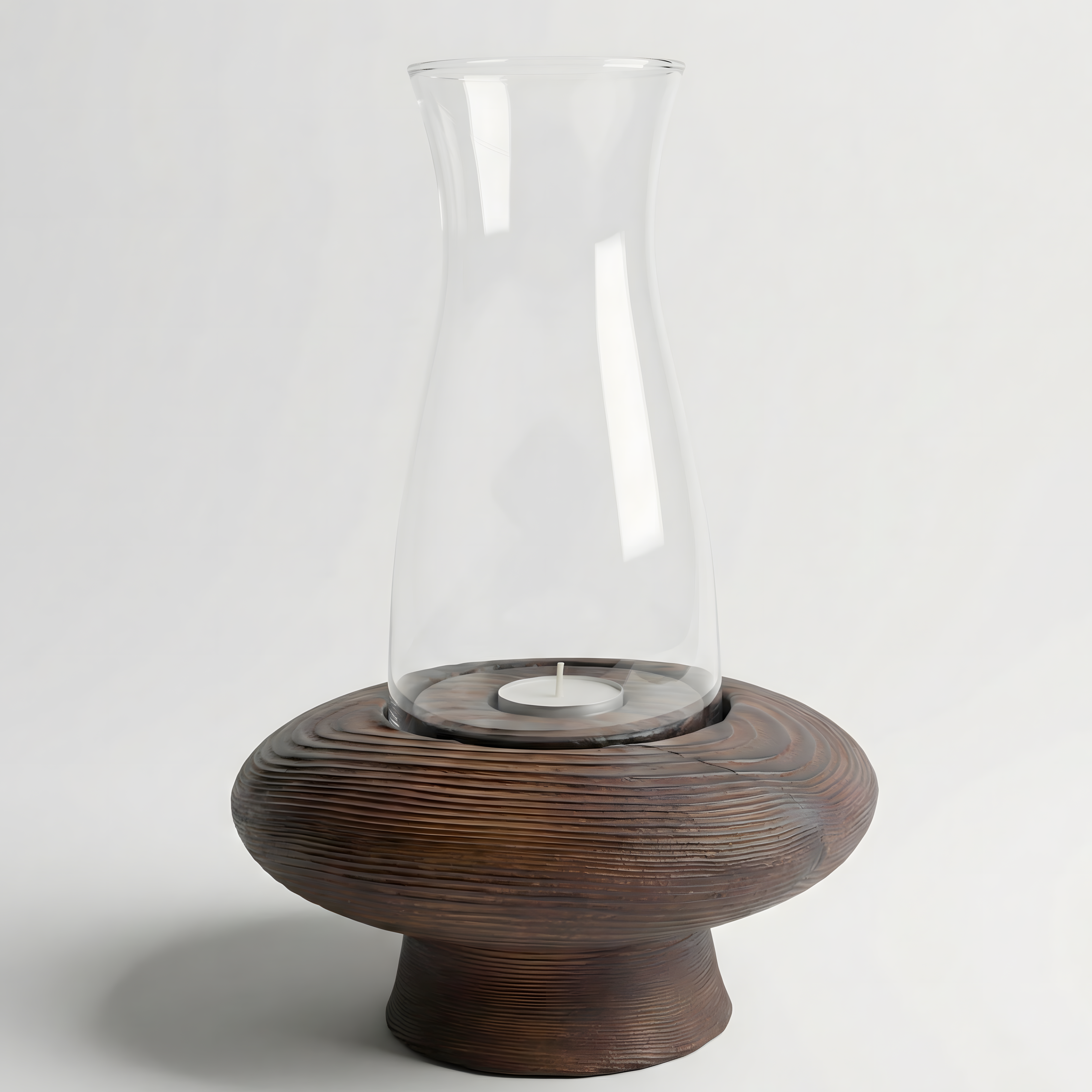 Ceviz Rengi Tealight Dış Mekan Mumluk