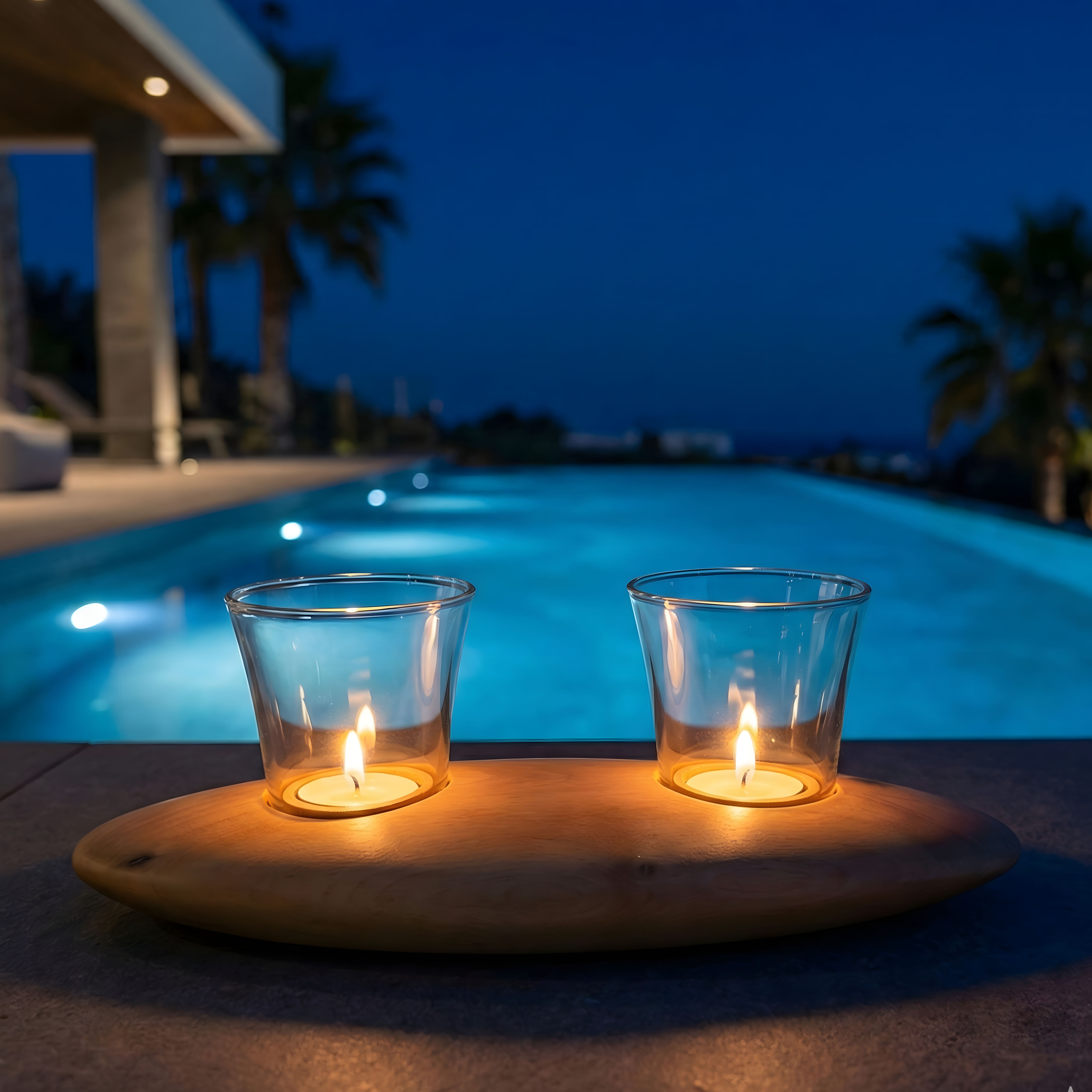 Ceviz Ağacı Tealight Dış Mekan Mumluk