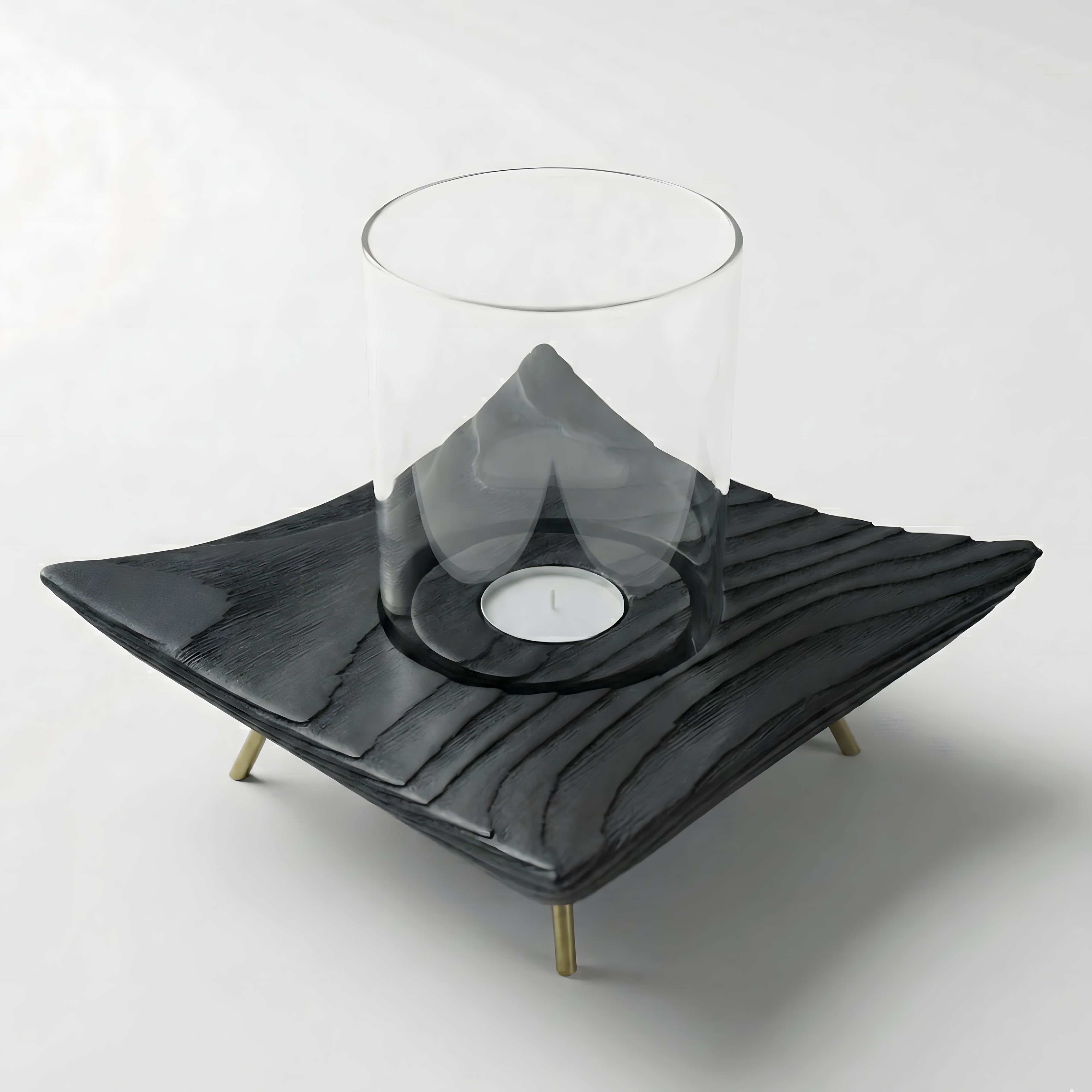 Siyah Tealight Dış Mekan Mumluk