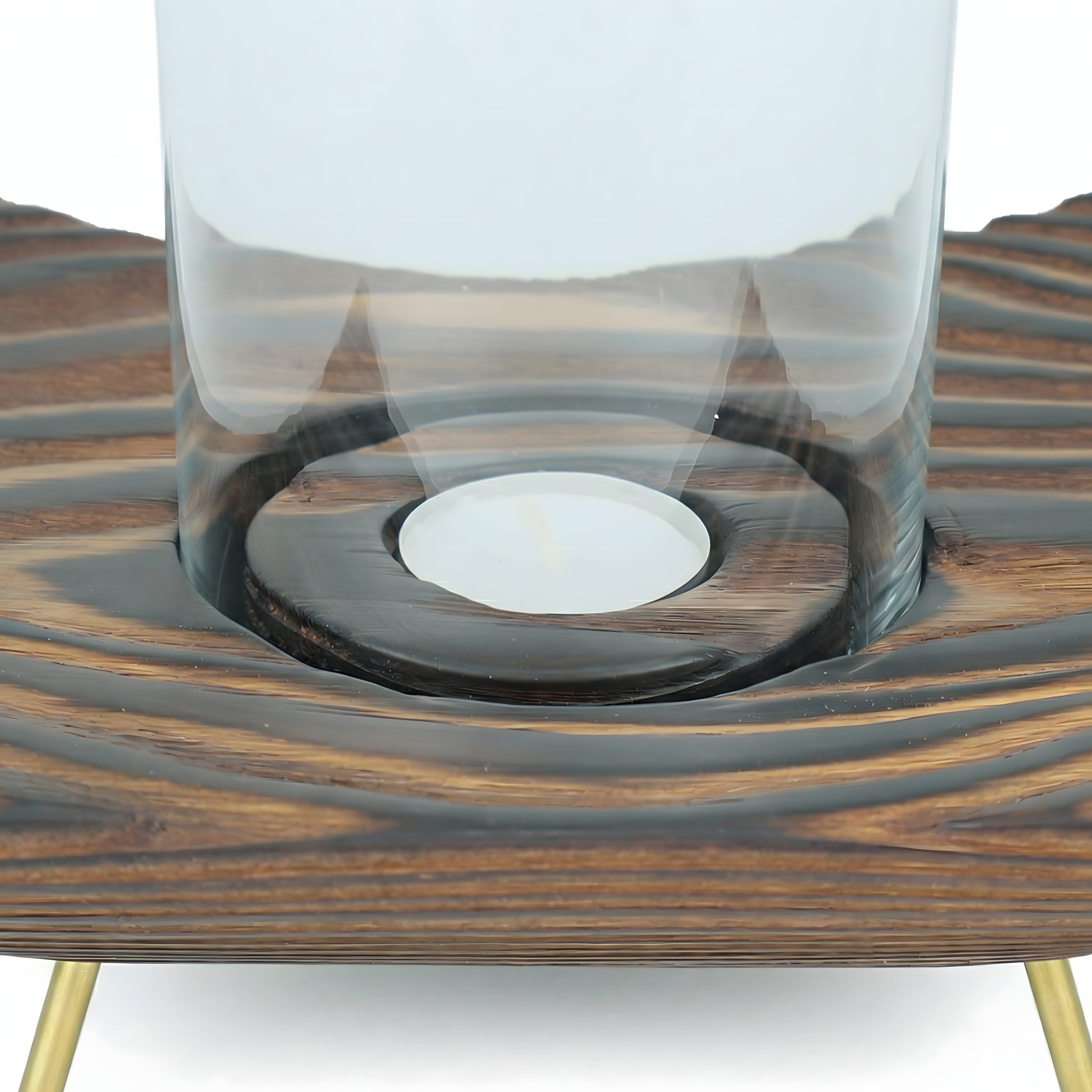 Ceviz Rengi Tealight Dış Mekan Mumluk