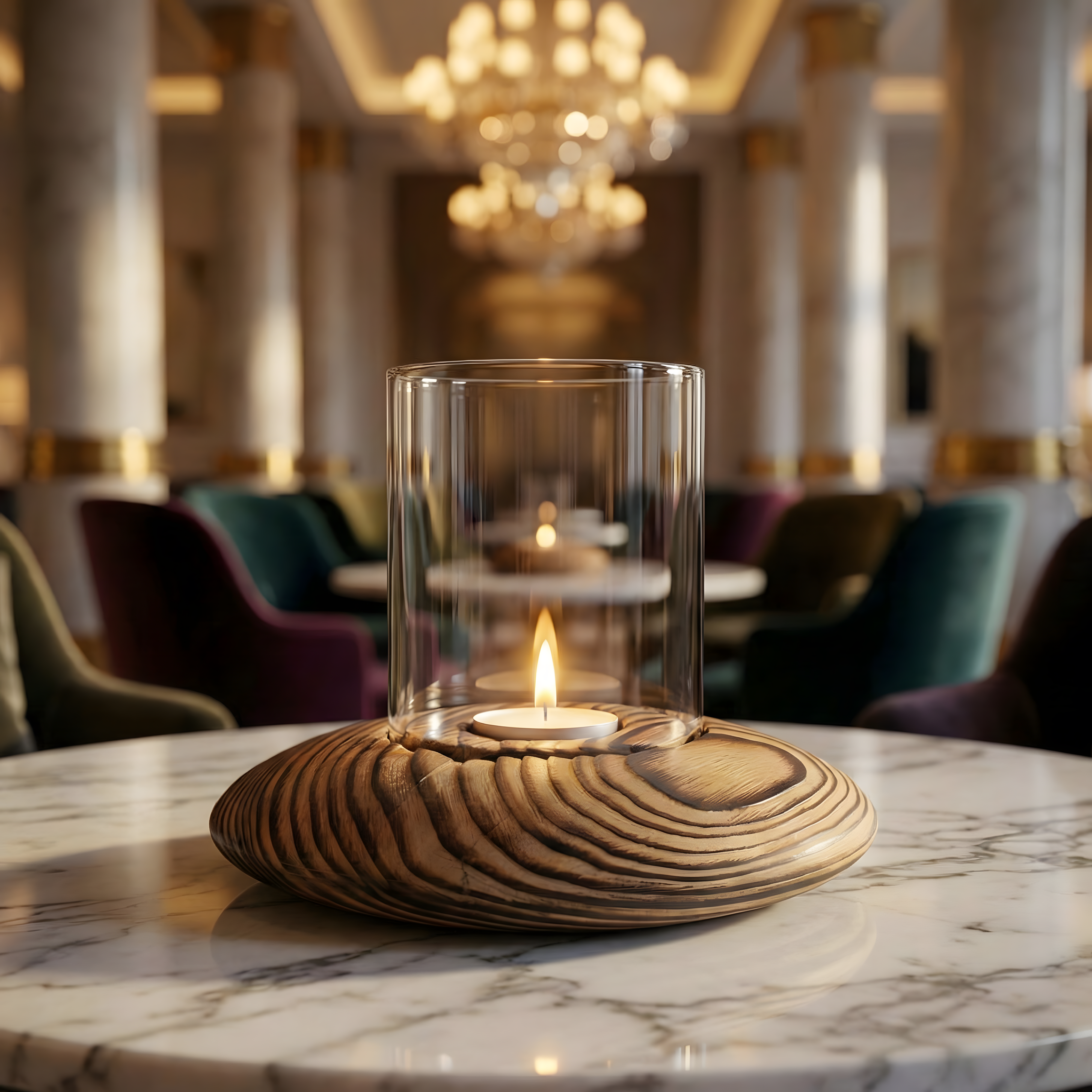 Fanuslu Doğal Renk Tealight Mumluk