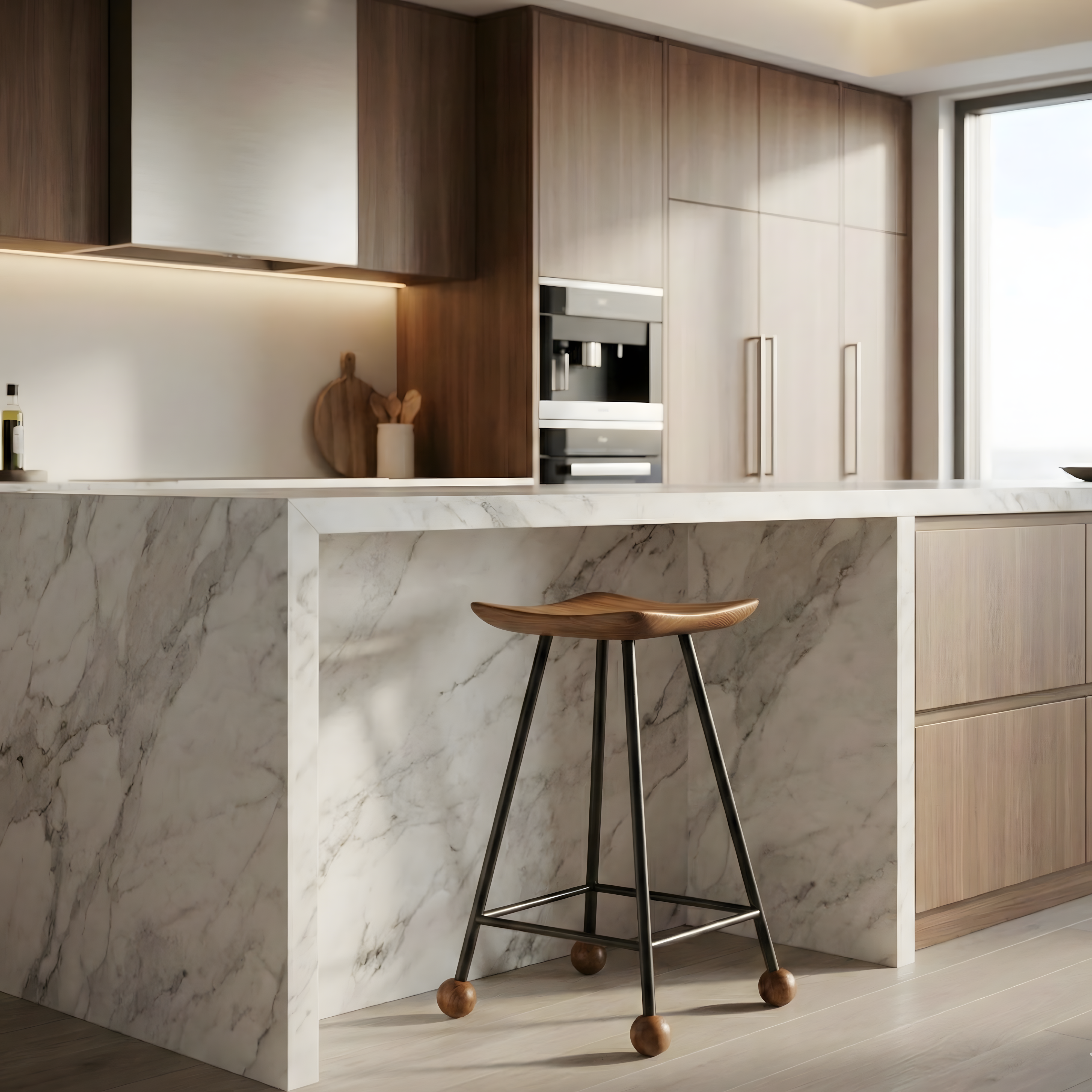 Bar Taburesi Ahşap Siyah Metal Ayaklı – 65cm