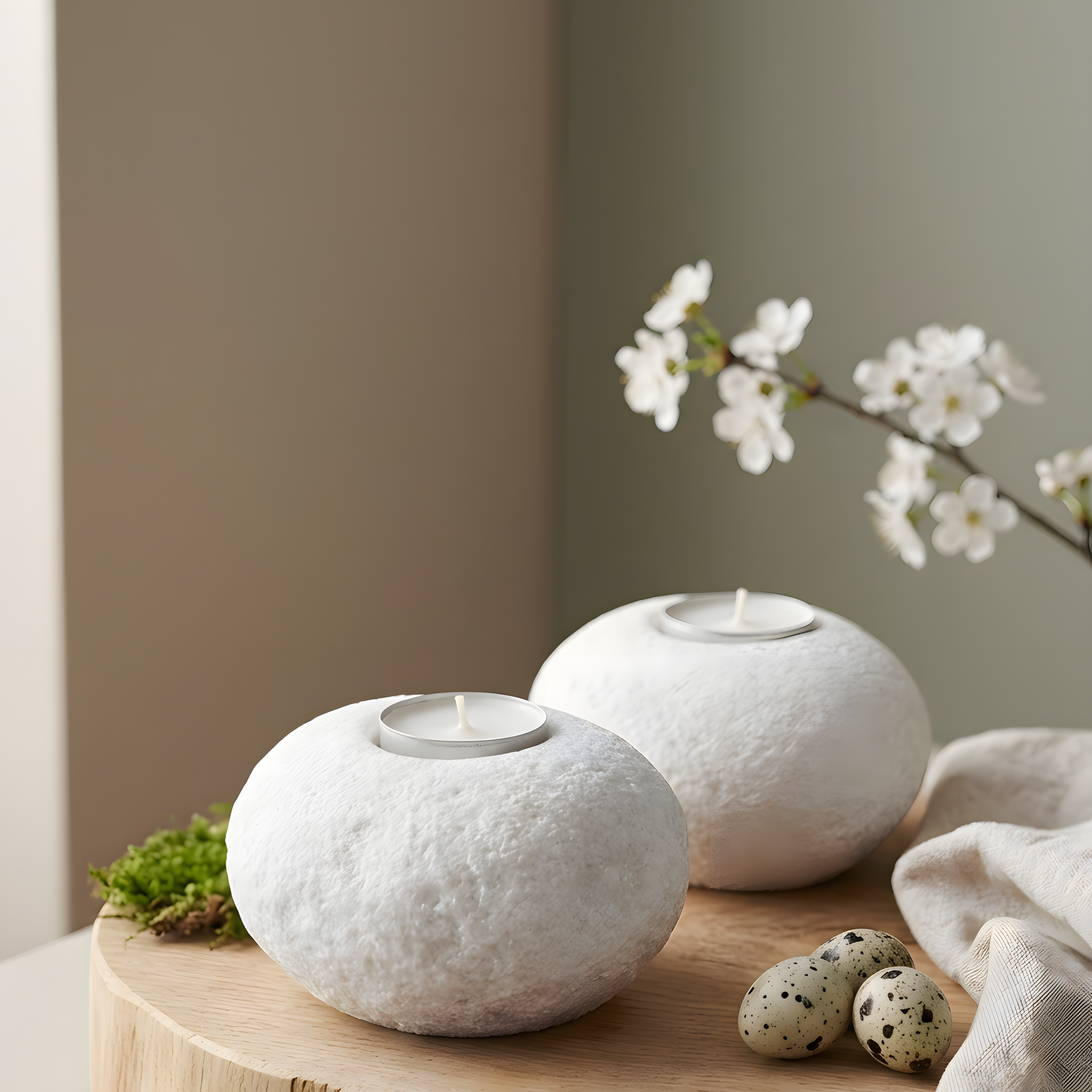 Doğal Taş Dolomit Tealight Mumluk