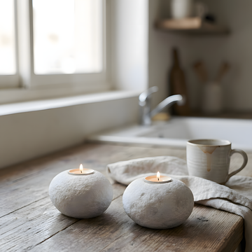 Doğal Taş Dolomit Tealight Mumluk