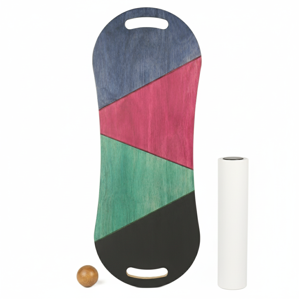 Renkli Denge Tahtası Balance Roller Board Çift Fonksiyonlu Sörf Eğitim Tahtası Kaykay Eğitim Tahtası 73 x 28 CM – RB19