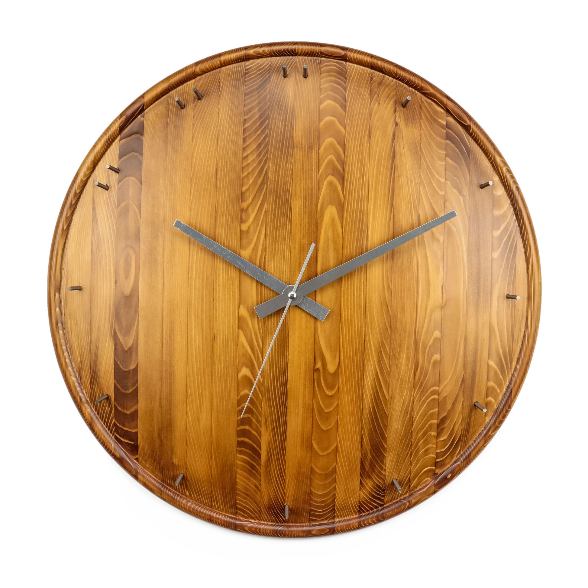 Duvar Saati Çam Ağacı Rakamlı Bombeli - Ø49CM
