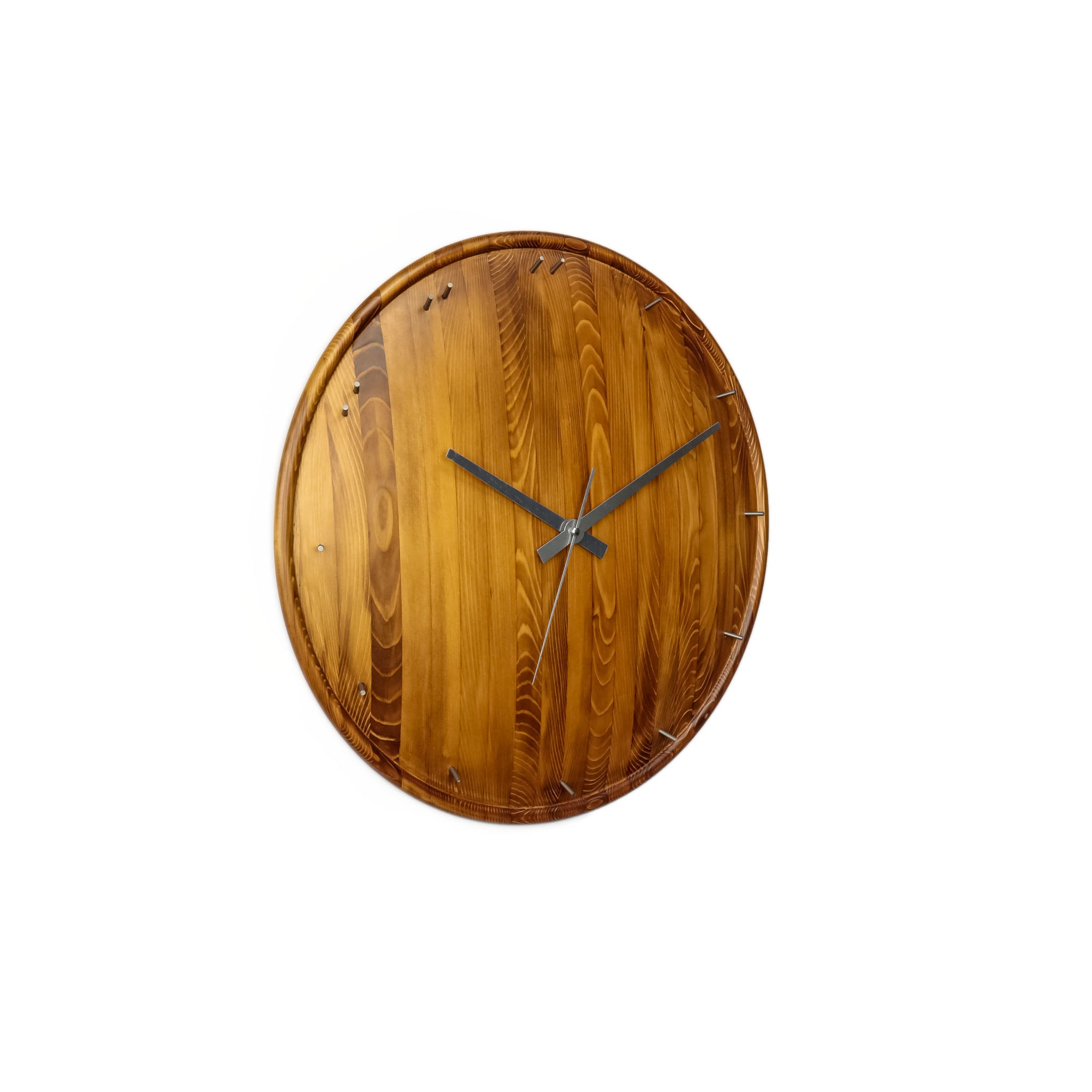 Duvar Saati Çam Ağacı Rakamlı Bombeli - Ø49CM