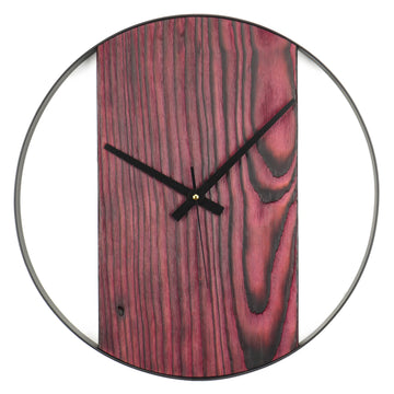 Kırmızı Köknar Duvar Saati | Shou Sugi Ban (Yakisugi) 48cm