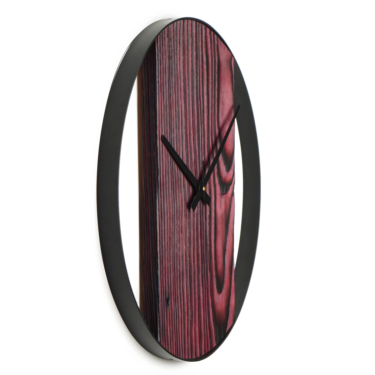 Kırmızı Köknar Duvar Saati | Shou Sugi Ban (Yakisugi) 48cm