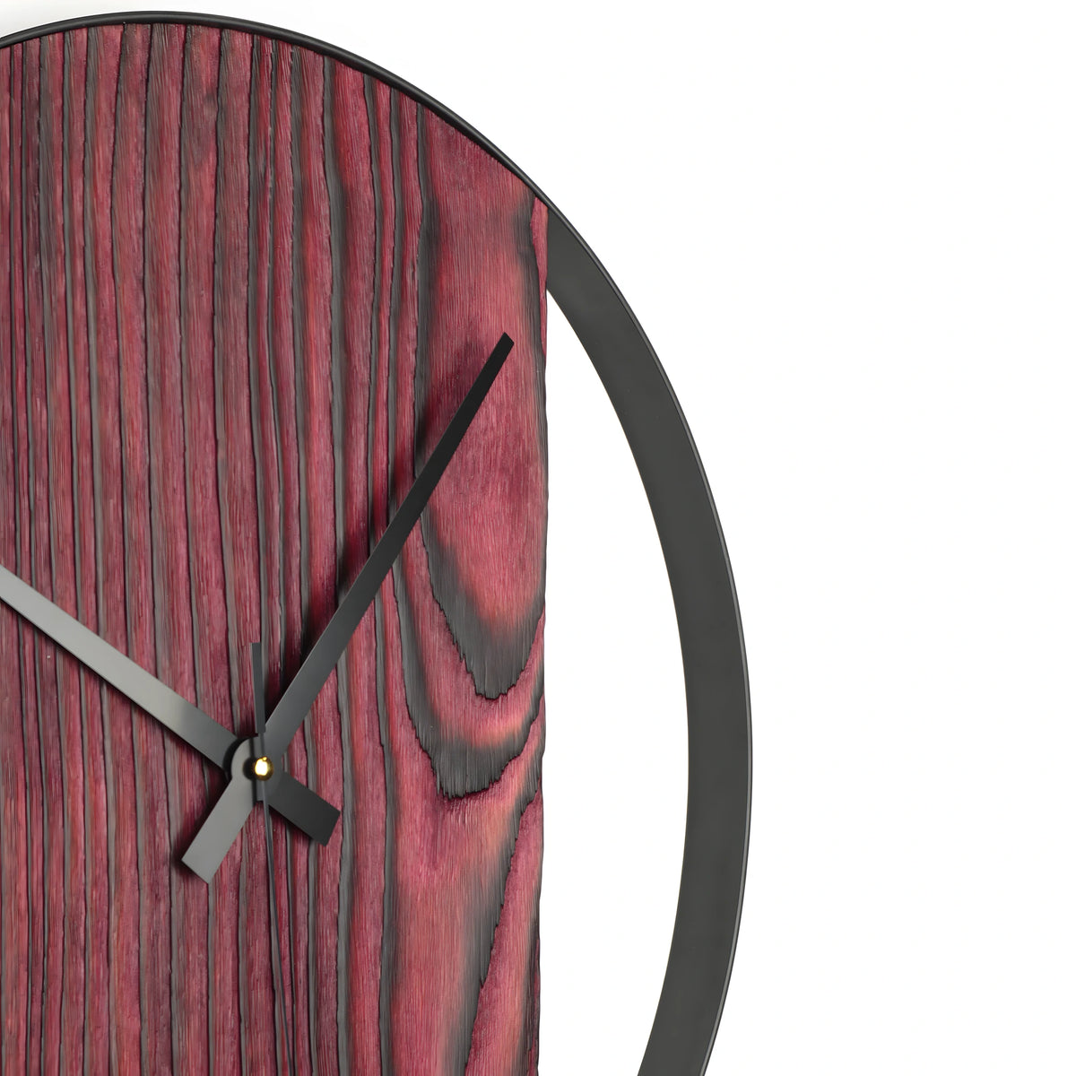 Kırmızı Köknar Duvar Saati | Shou Sugi Ban (Yakisugi) 48cm