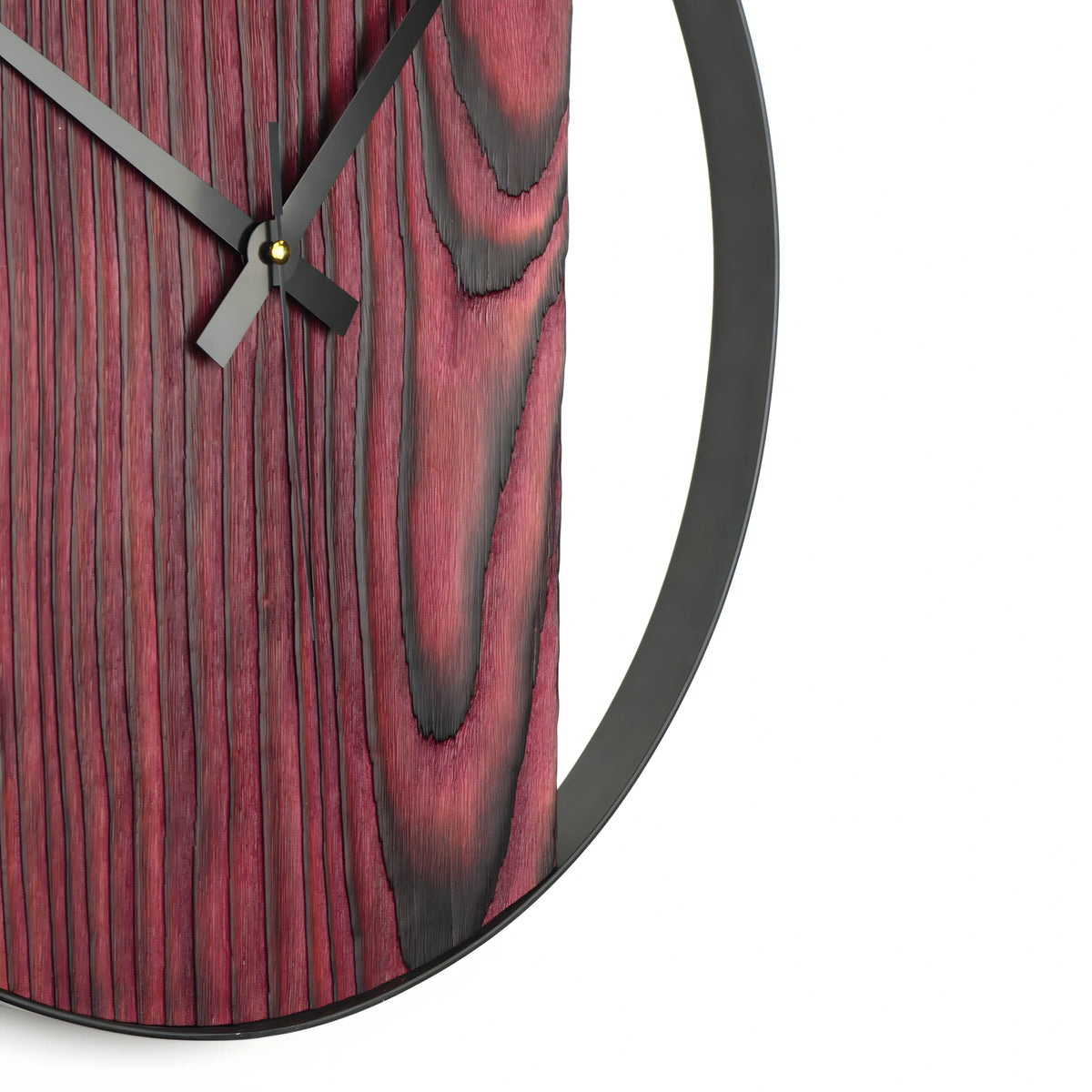 Kırmızı Köknar Duvar Saati | Shou Sugi Ban (Yakisugi) 48cm