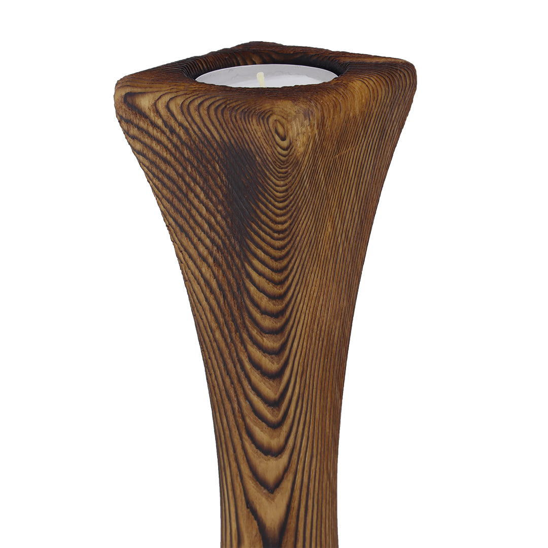 Köknar Ağacı Ceviz Rengi Tealight Mumluk