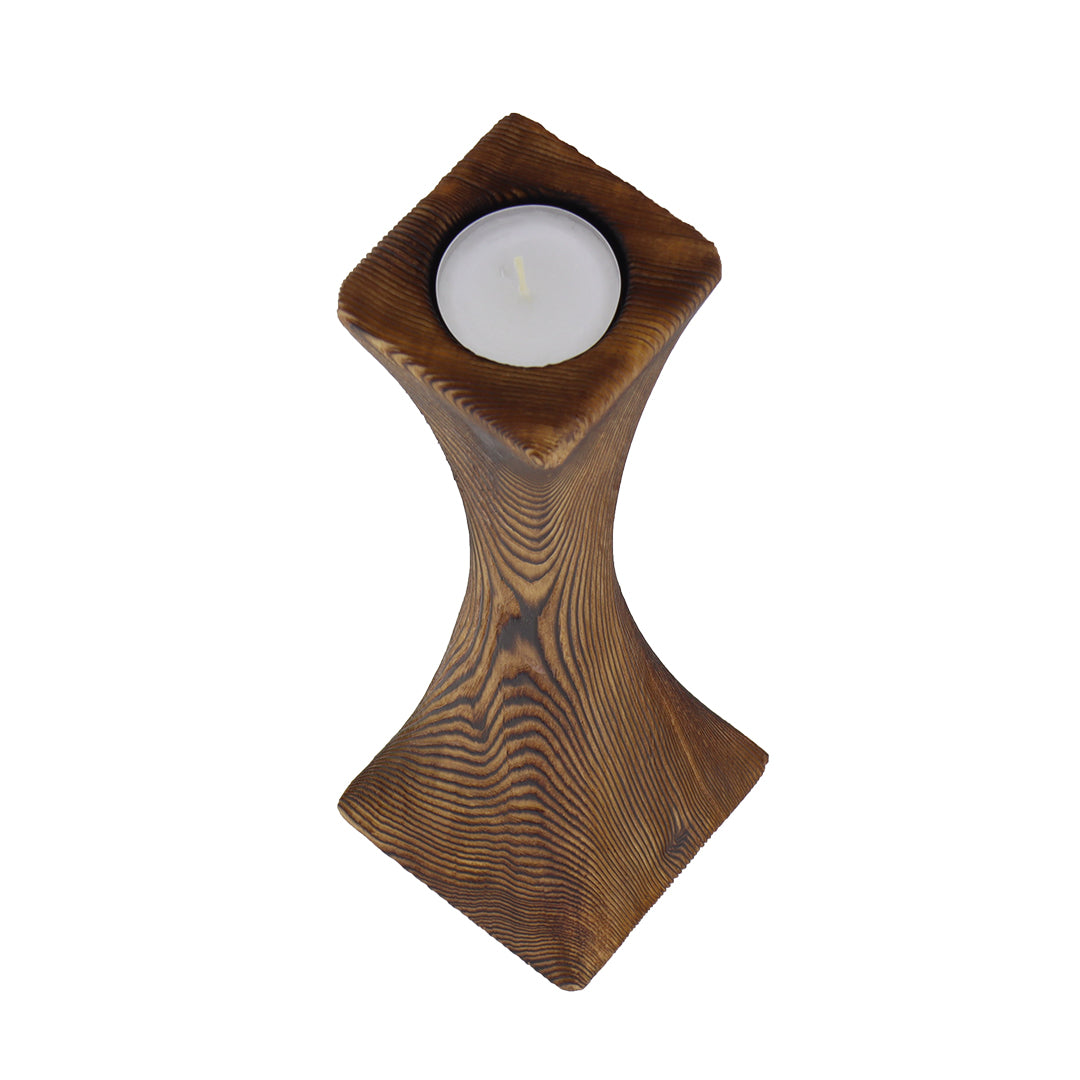Köknar Ağacı Ceviz Rengi Tealight Mumluk
