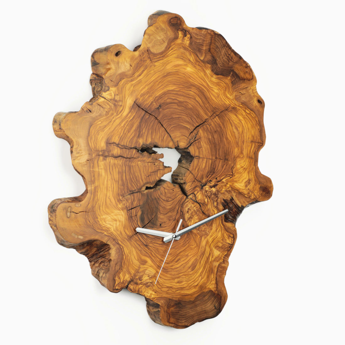 Duvar Saati Zeytin Ağacı Doğal Kesit