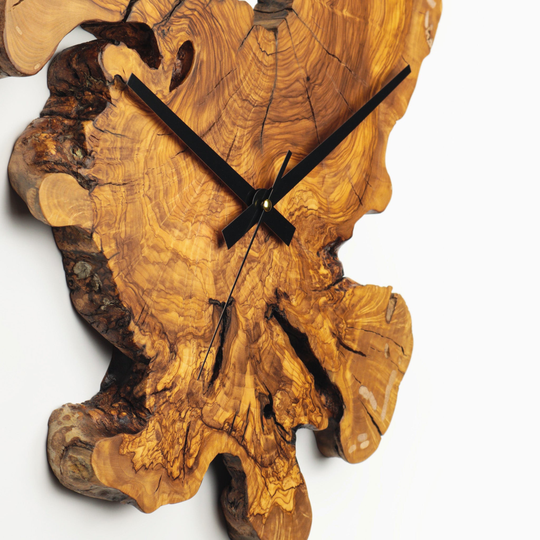Duvar Saati Zeytin Ağacı Doğal Kesit