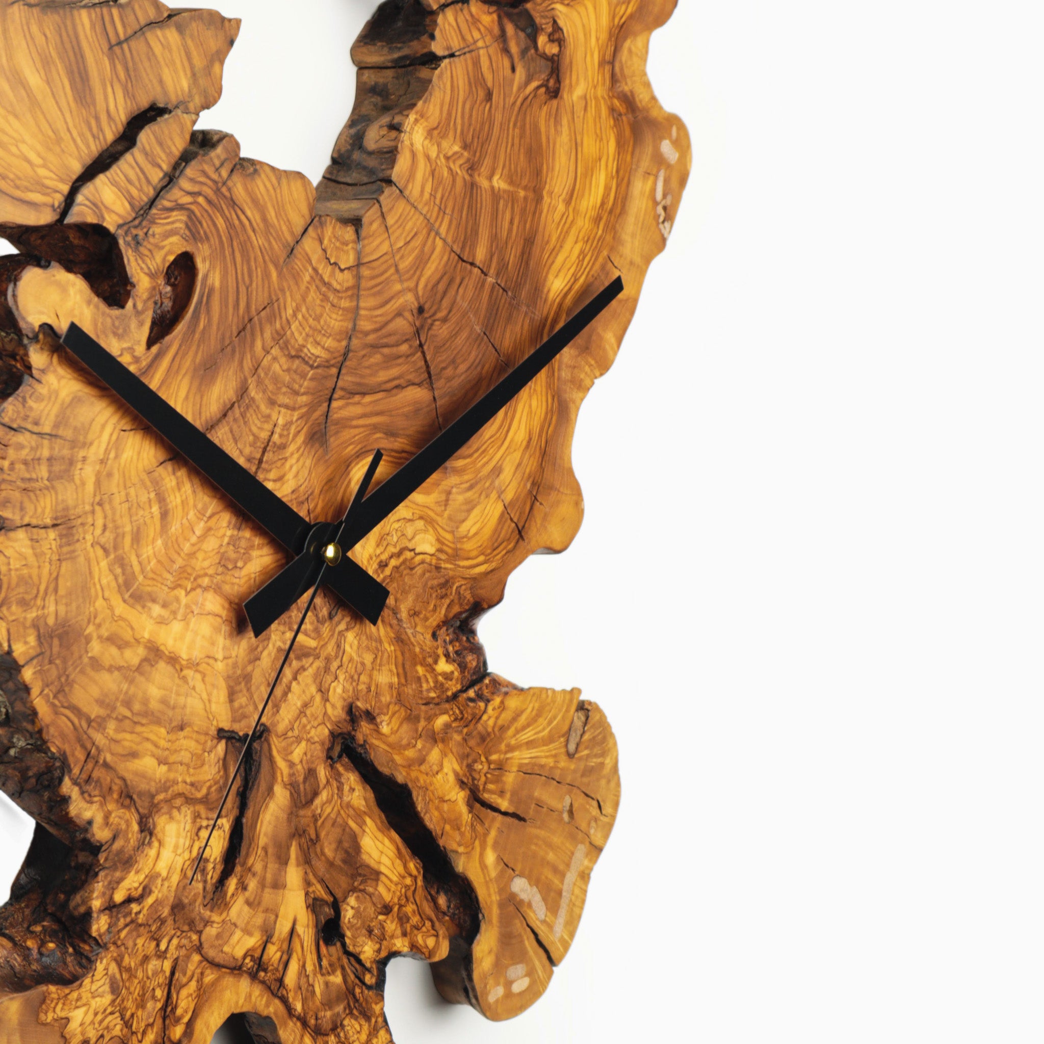 Duvar Saati Zeytin Ağacı Doğal Kesit