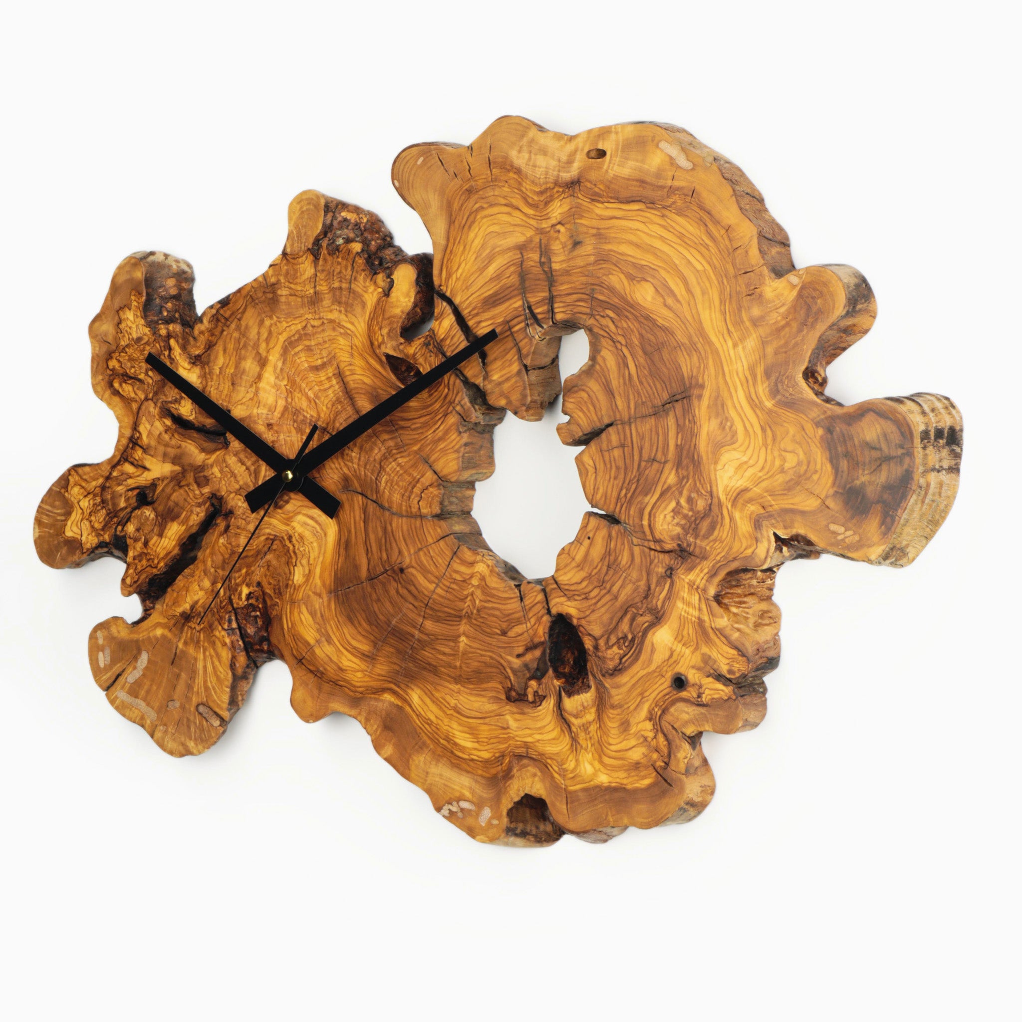 Duvar Saati Zeytin Ağacı Doğal Kesit