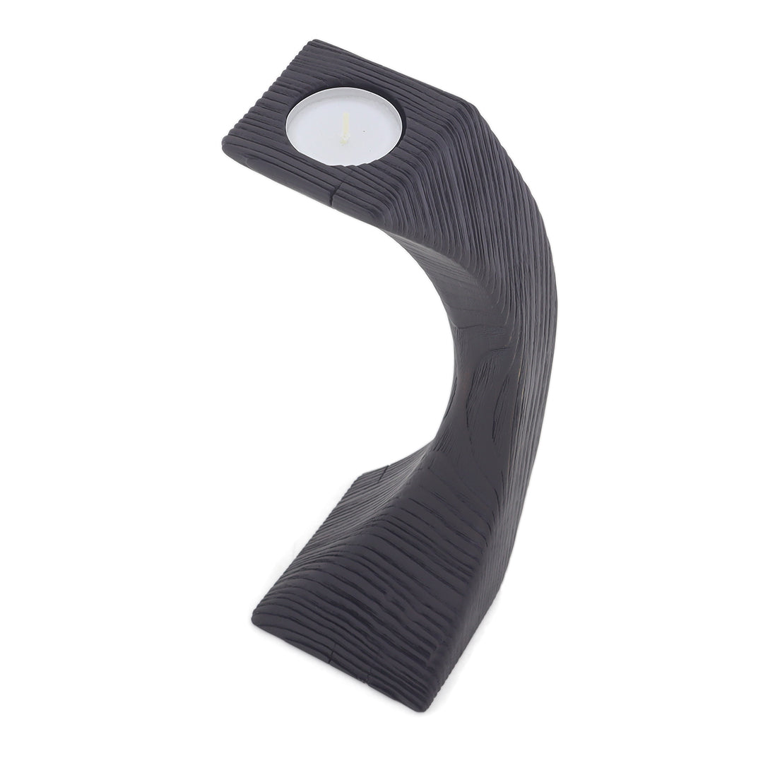 Köknar Ağacı Siyah Tealight Mumluk