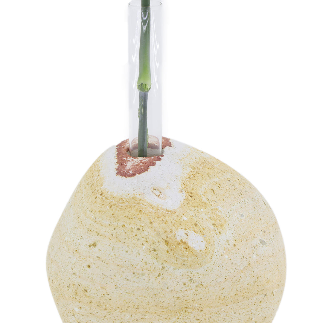 Doğal Taş Rainbow Kuru/Canlı Çiçek Vazosu