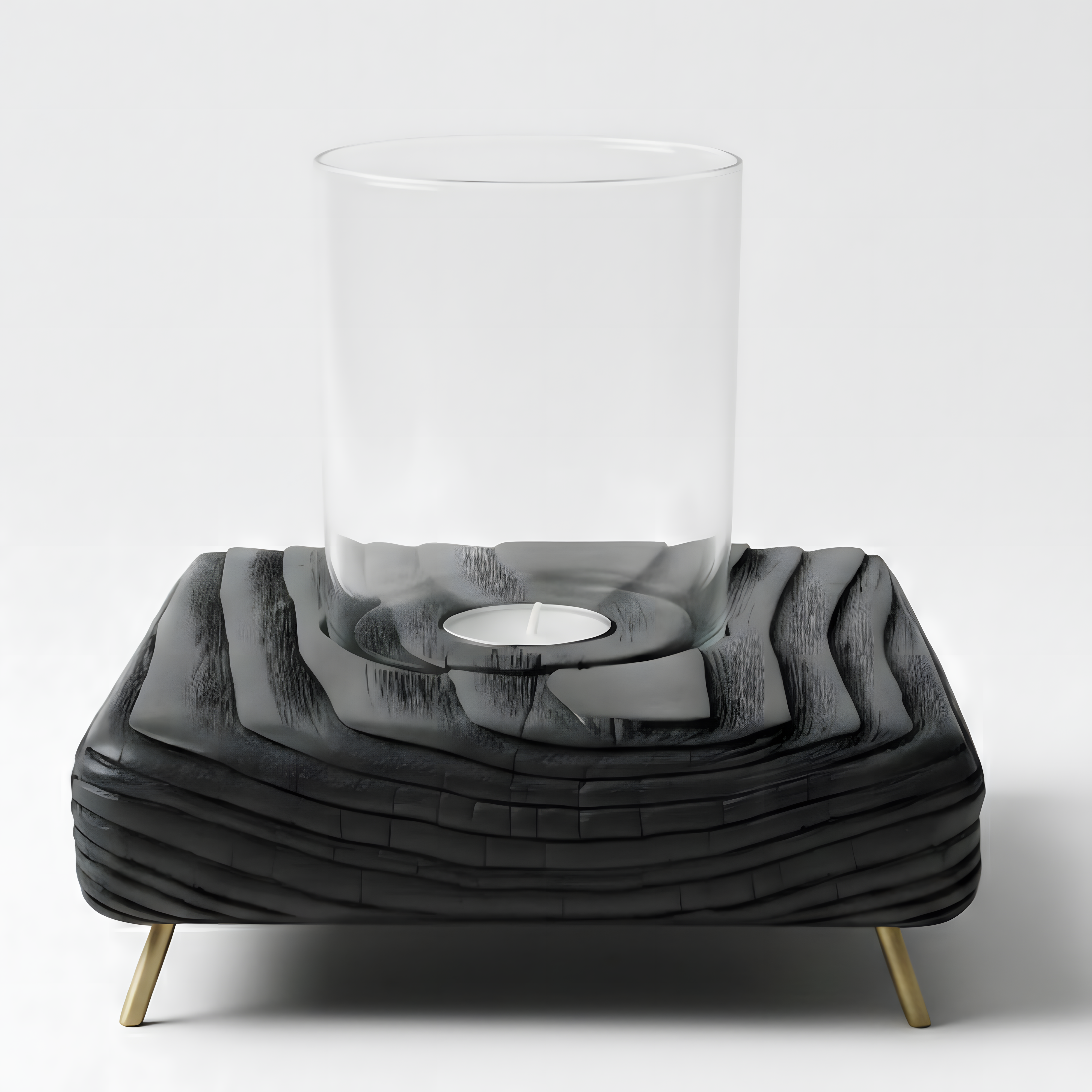 Fanuslu Siyah Tealight Mumluk