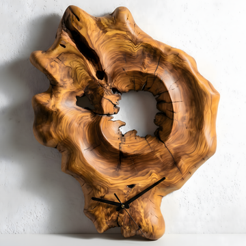 El oyması 3 boyutlu ahşap duvar saati Wood Stone Art